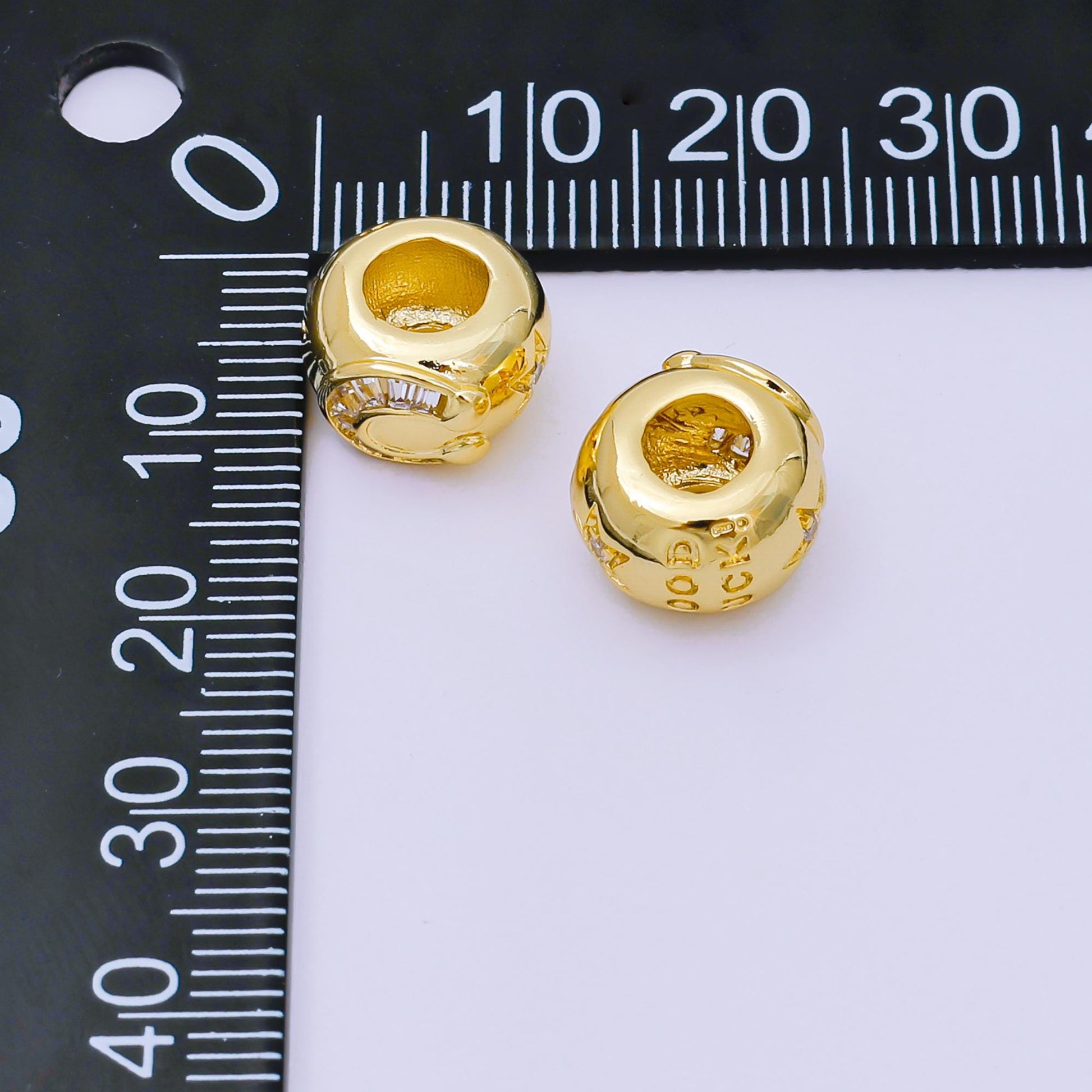 Cubic Horseshoe spacer beads for Lucky beaded bracelet jewelry charms rondelle bead spacer bead size 12 x 11.4 mm B-083