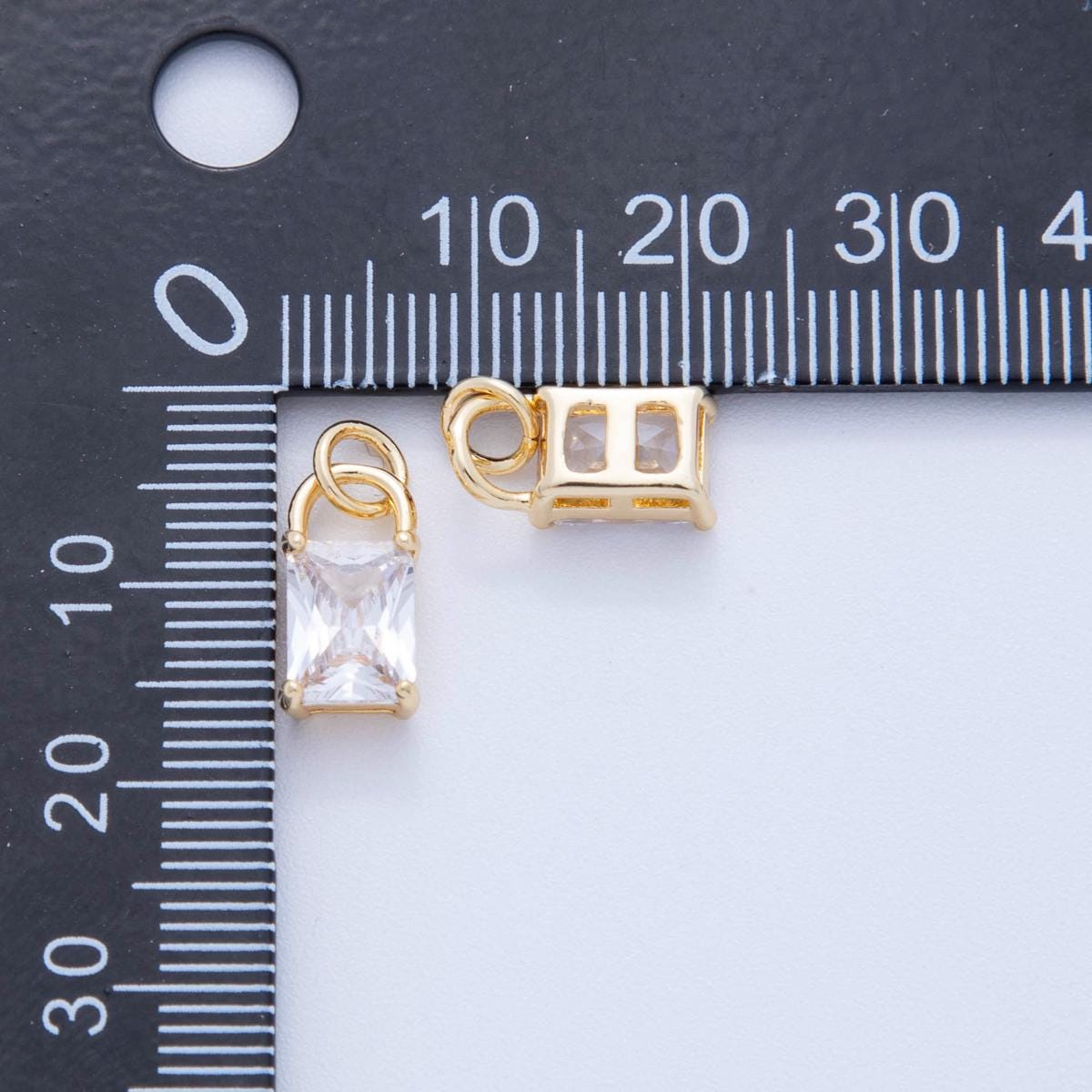 18K Gold Filled Padlock Pendant Mini Lock Cz Rectangle Charm Bracelet Necklace for DIY Jewelry Making Supply AF-804