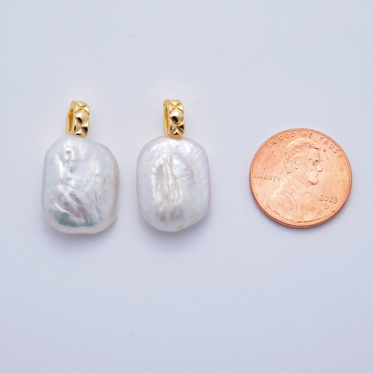 Dainty rectangle pearls charm gold 24.2X13.2mm white tile shell pearls for necklace bracelet earring wedding jewelry making minimalist AF617
