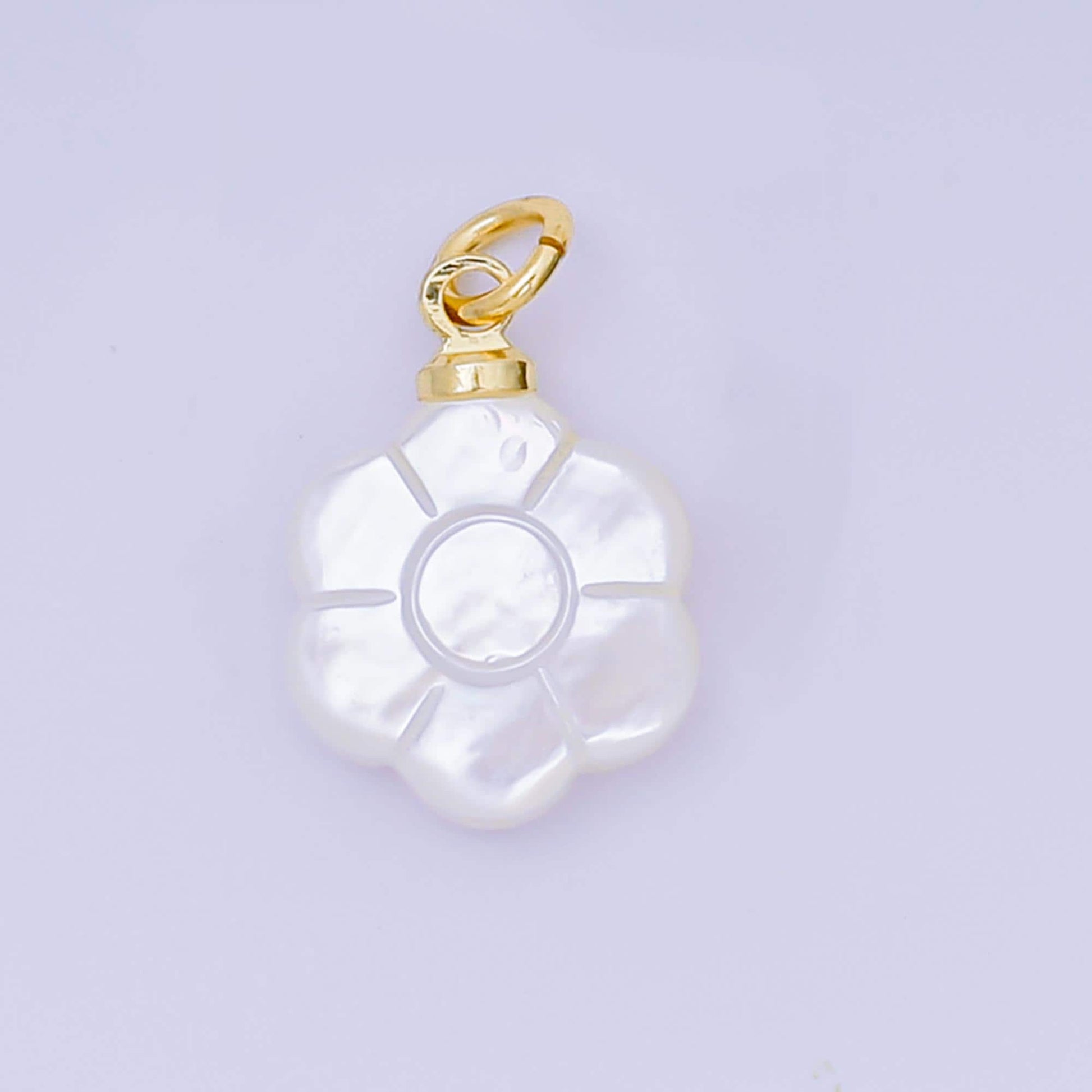 24k gold filled shell pearl Daisy charms flower pendant for bracelet necklace earring charm P-1598