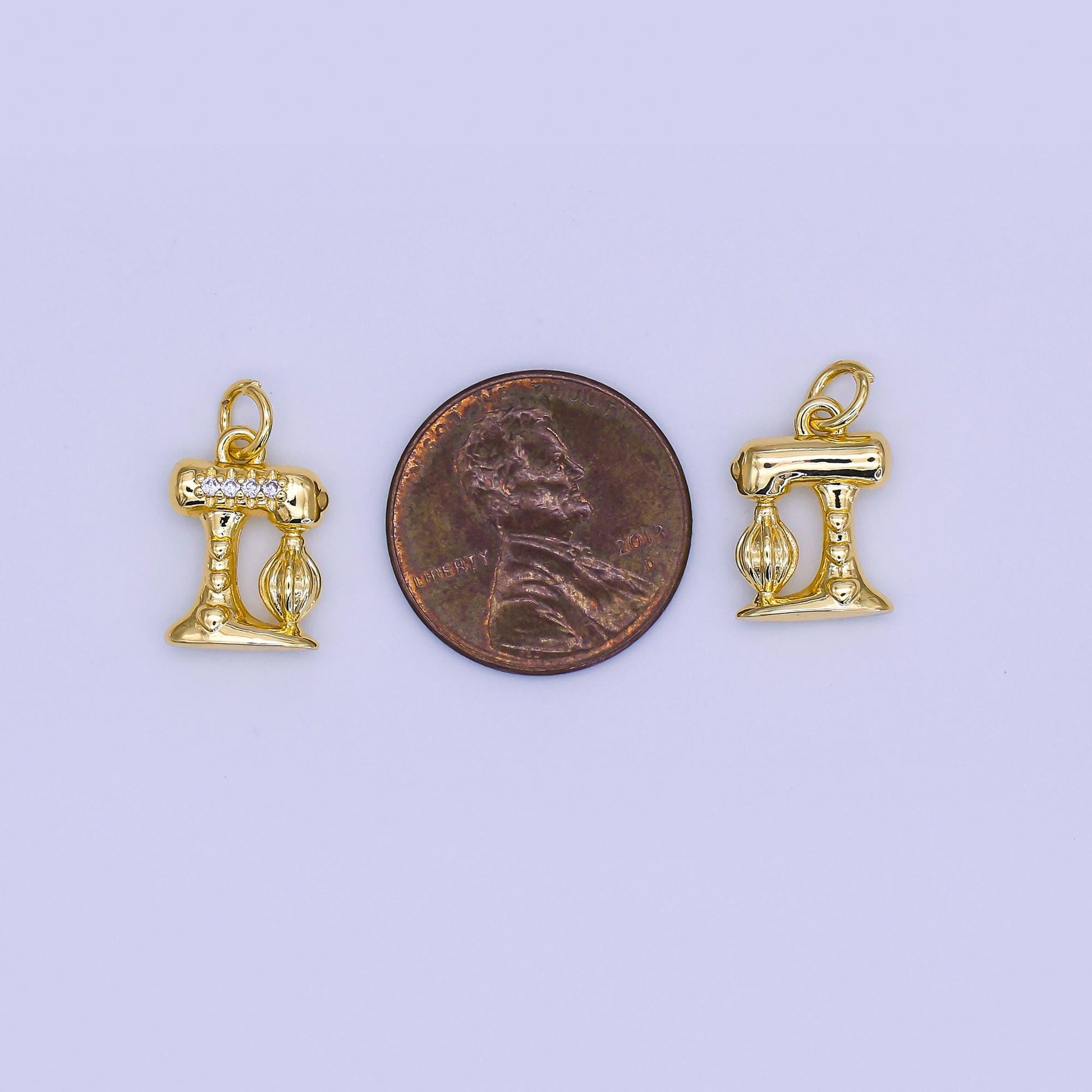 Mini gold mixer pendant 24k gold filled mixer charm kitchen charm diy bracelet necklace jewelry making findings supply AJ-316