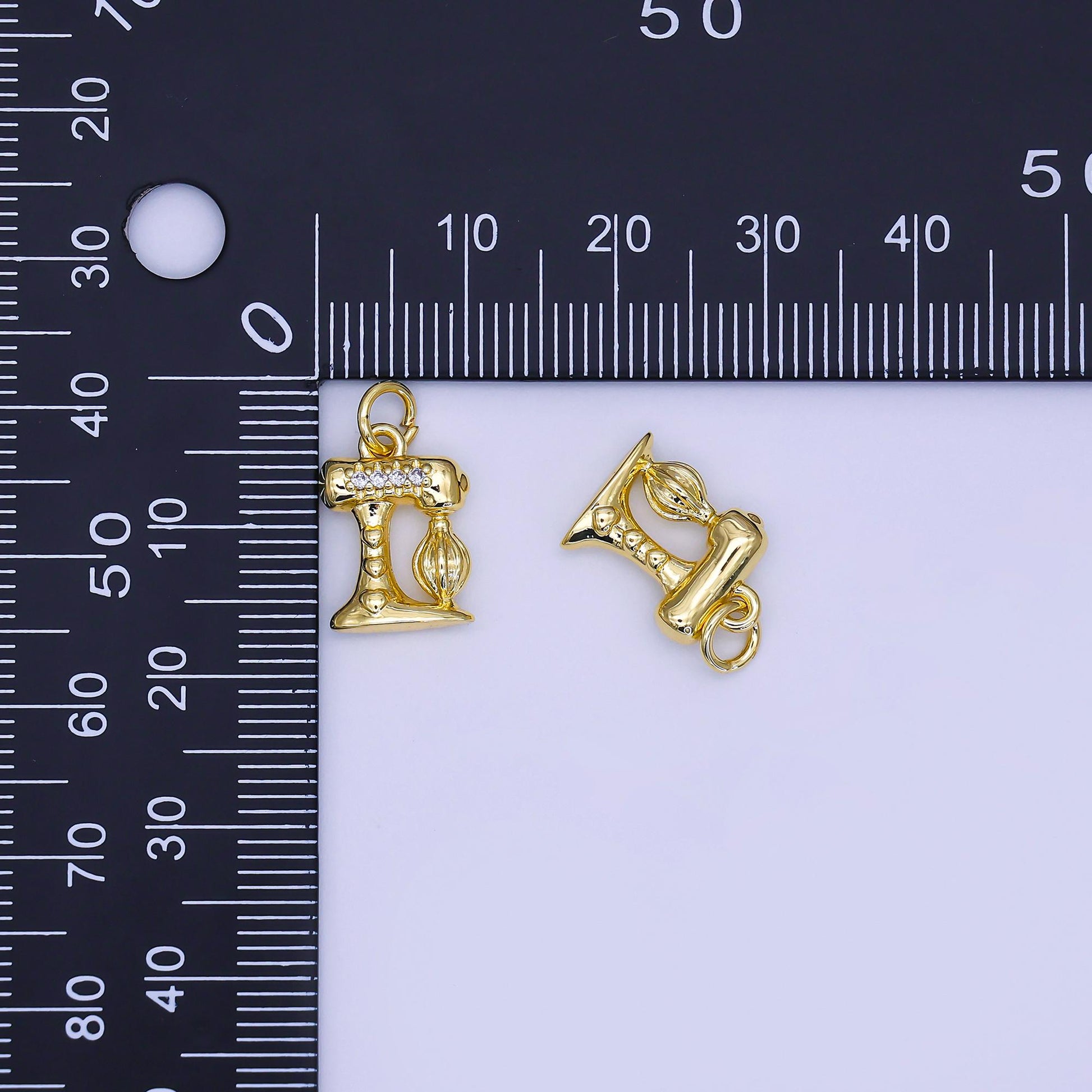 Mini gold mixer pendant 24k gold filled mixer charm kitchen charm diy bracelet necklace jewelry making findings supply AJ-316