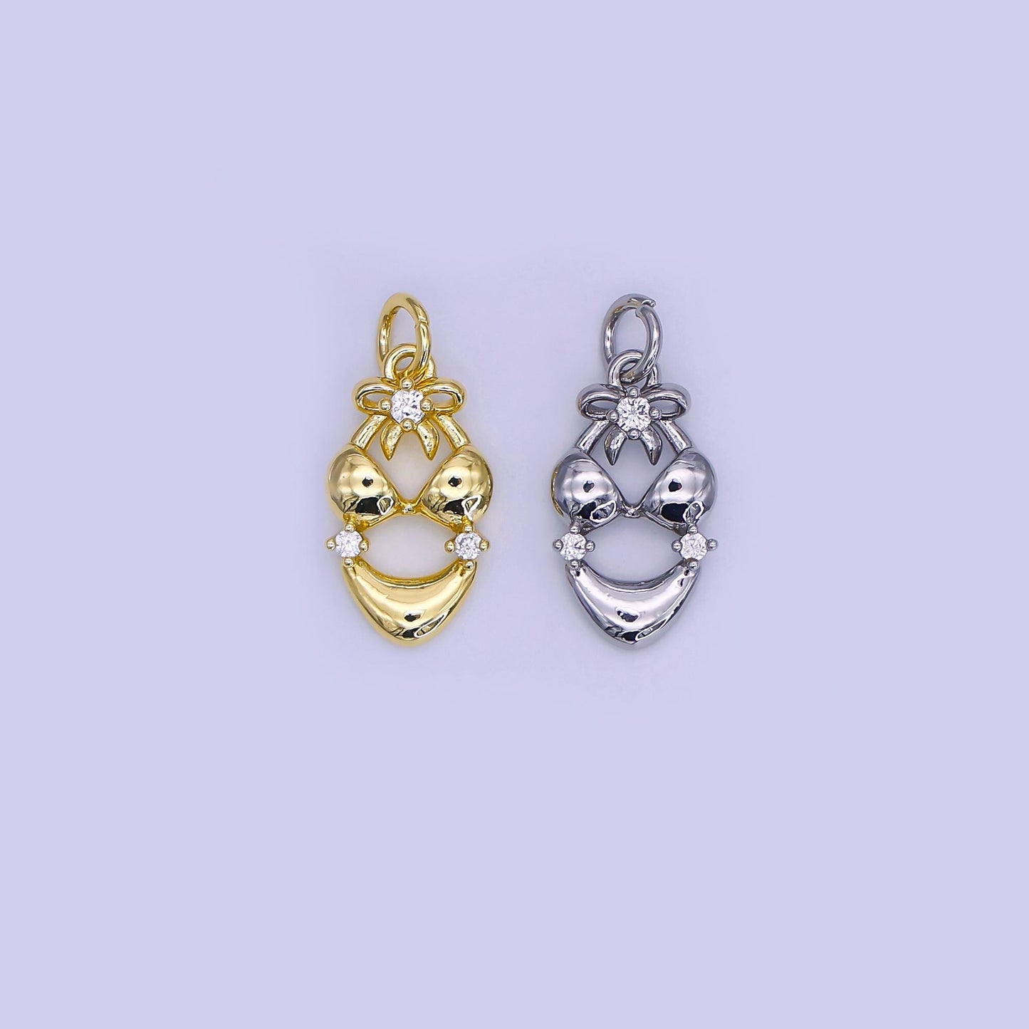 Mini gold Bikini charm Summer Bikini Beach Pendant dangle for minimalist bracelet necklace earring supply component Aj-304