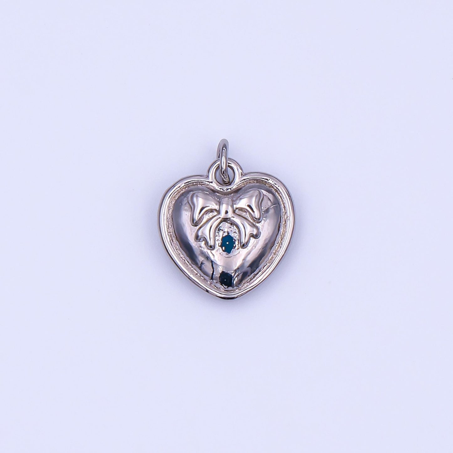 Dainty gold Heart charm Bow pendant for necklace bracelet earring component AF-488