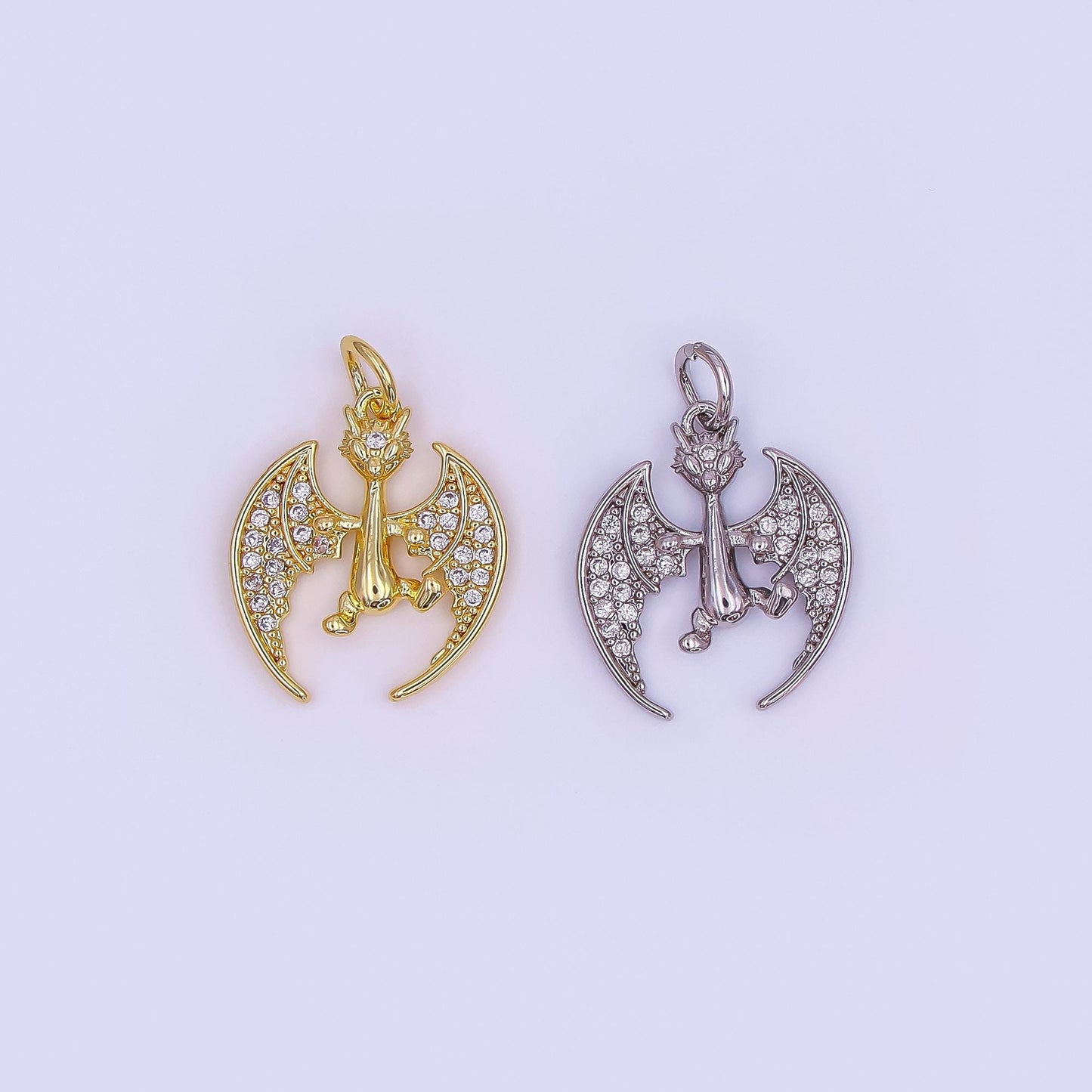 Dainty gold Dragon charm Fantasy Animal Monster pendant for necklace bracelet earring component AF-495