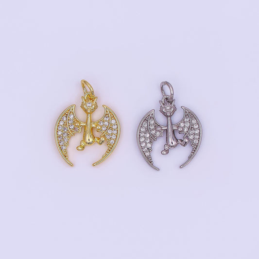 Dainty gold Dragon charm Fantasy Animal Monster pendant for necklace bracelet earring component AF-495