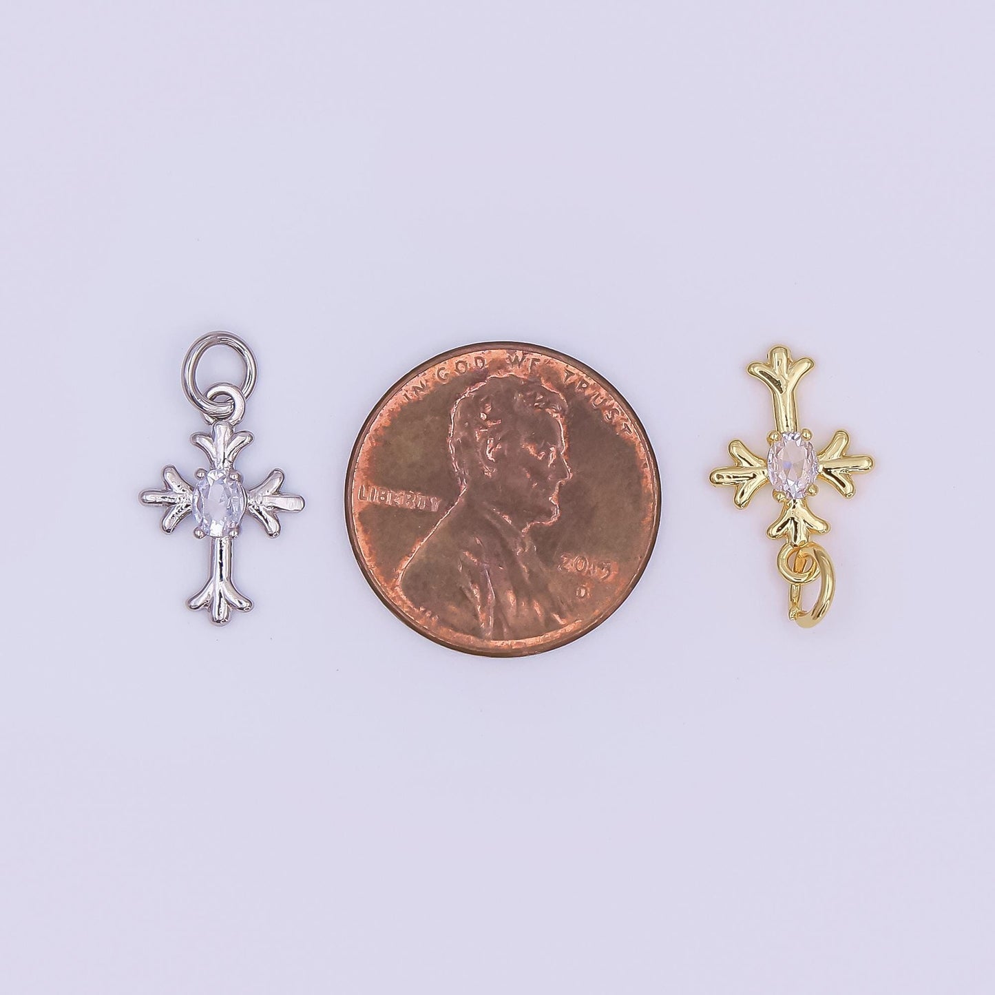 Dainty gold Cross charm Tiny Cross pendant for necklace bracelet earring component AF-493