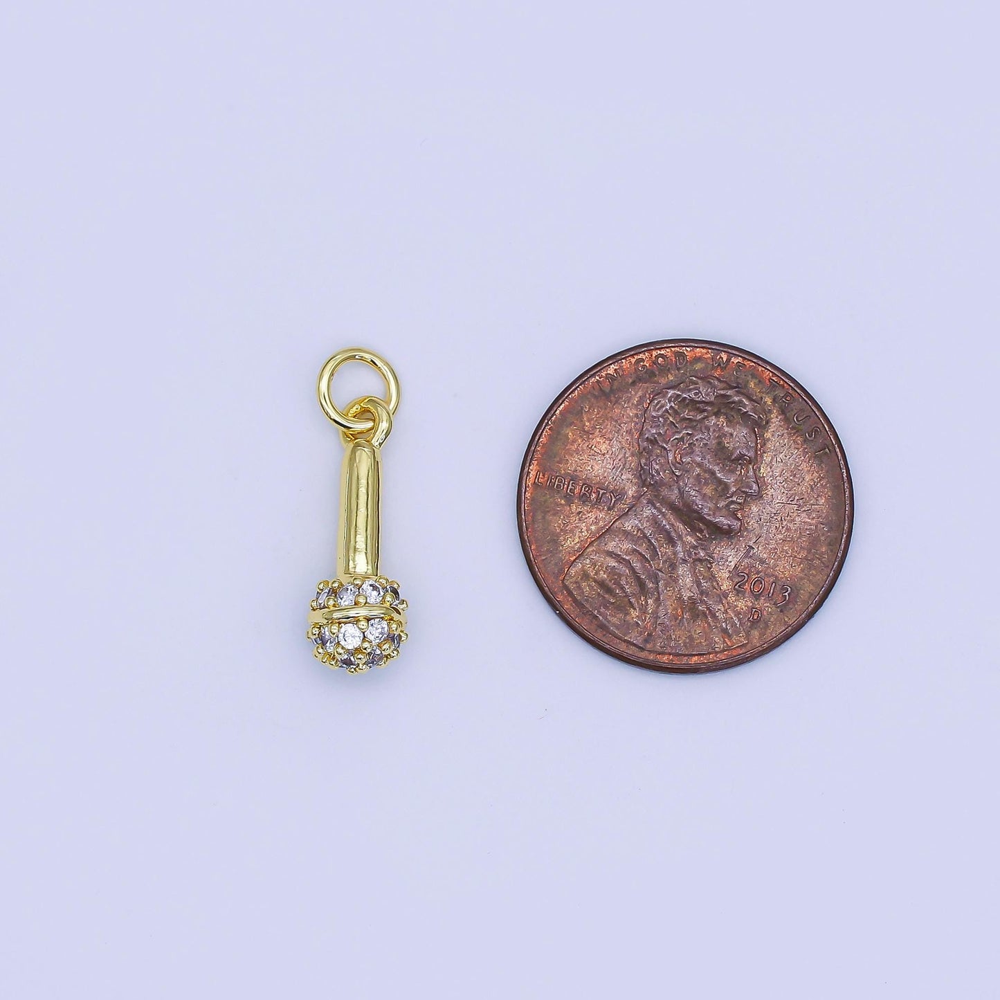 24K Gold Filled Microphone Pendant Dainty Silver Mic Karaoke Singer MC Charm Bracelet Necklace for DIY Jewelry Making Supply AJ-317