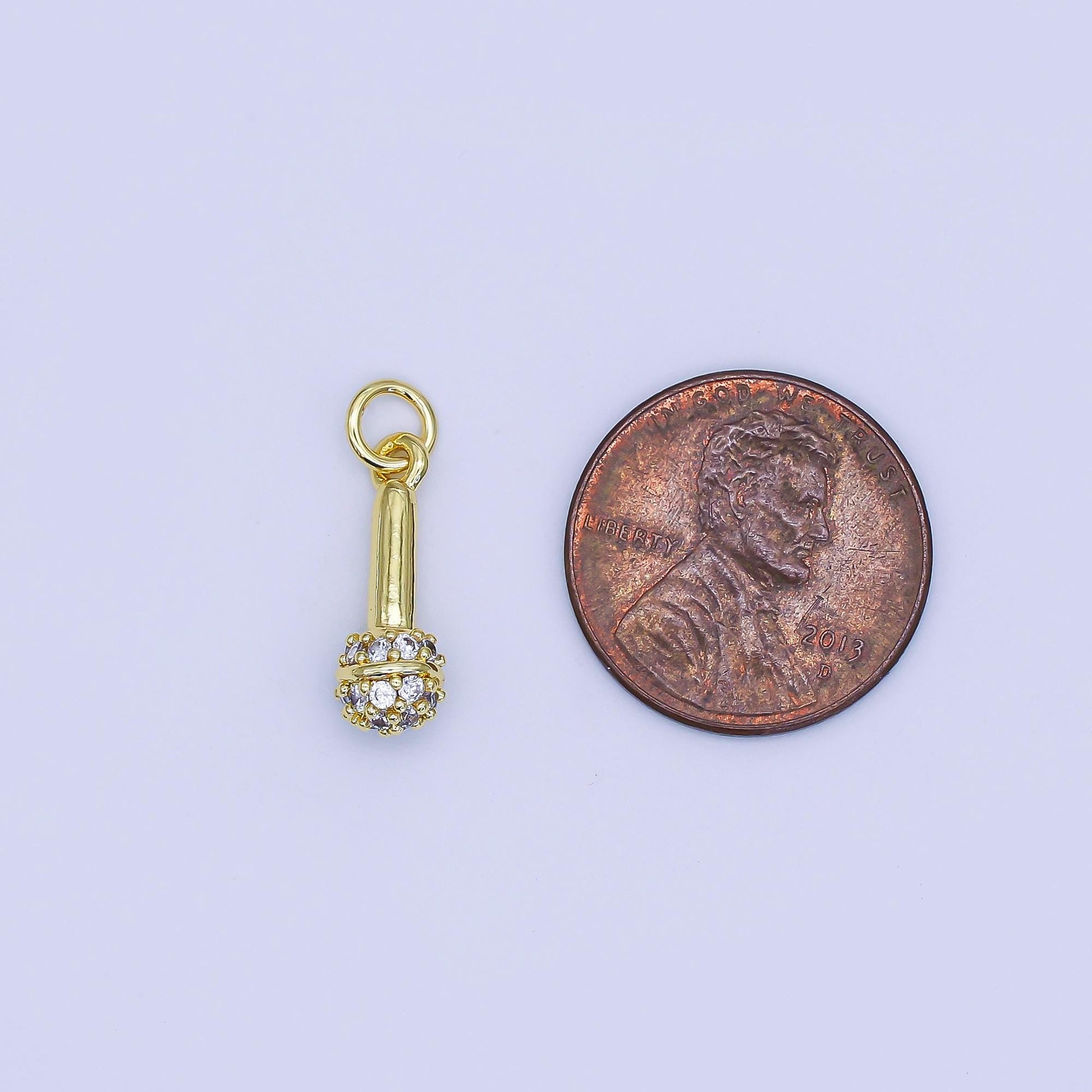 24K Gold Filled Microphone Pendant Dainty Silver Mic Karaoke Singer MC Charm Bracelet Necklace for DIY Jewelry Making Supply AJ-317