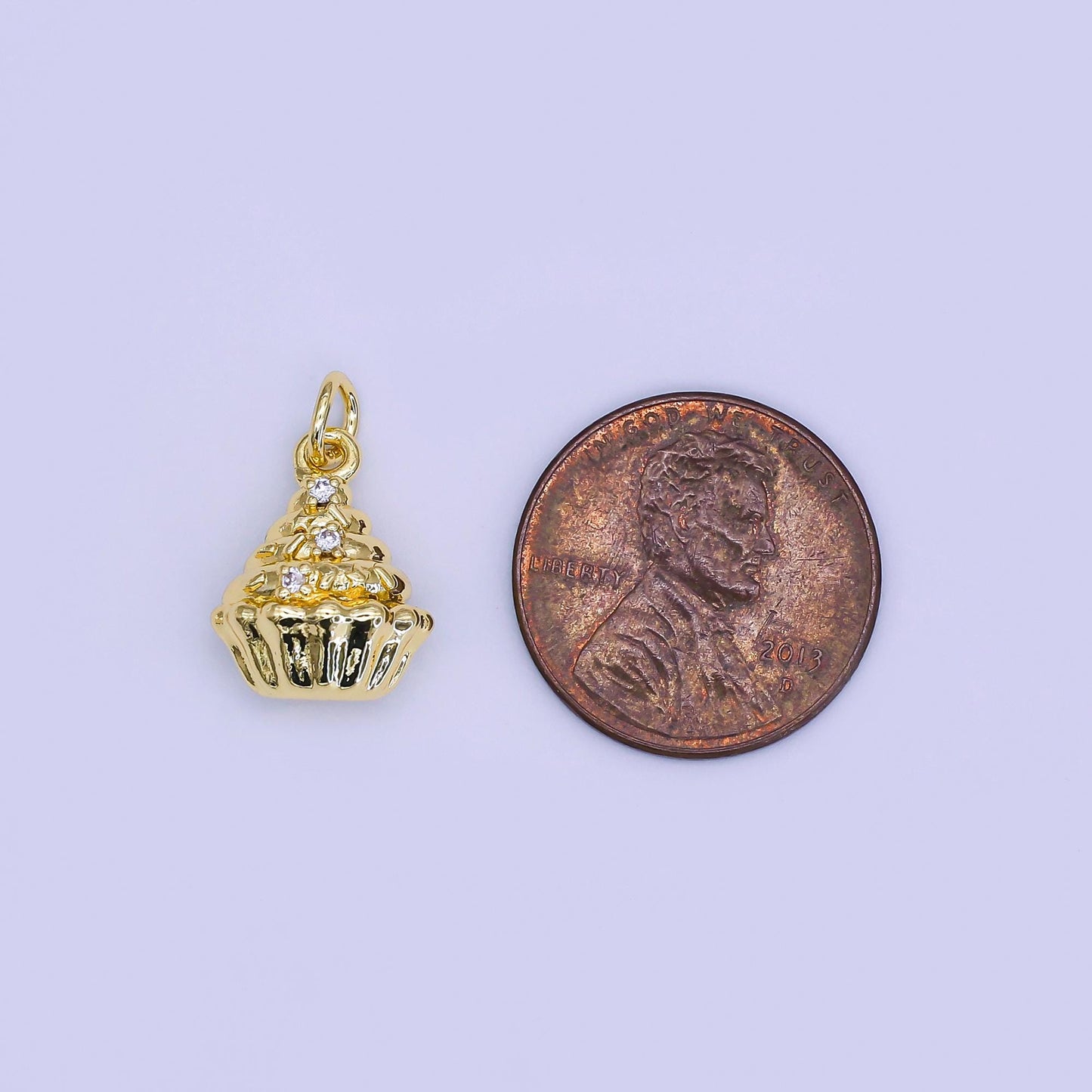 24k gold filled Dessert 3d cupcake Charm Foodie charms Cake Pie Bracelet| AJ-305