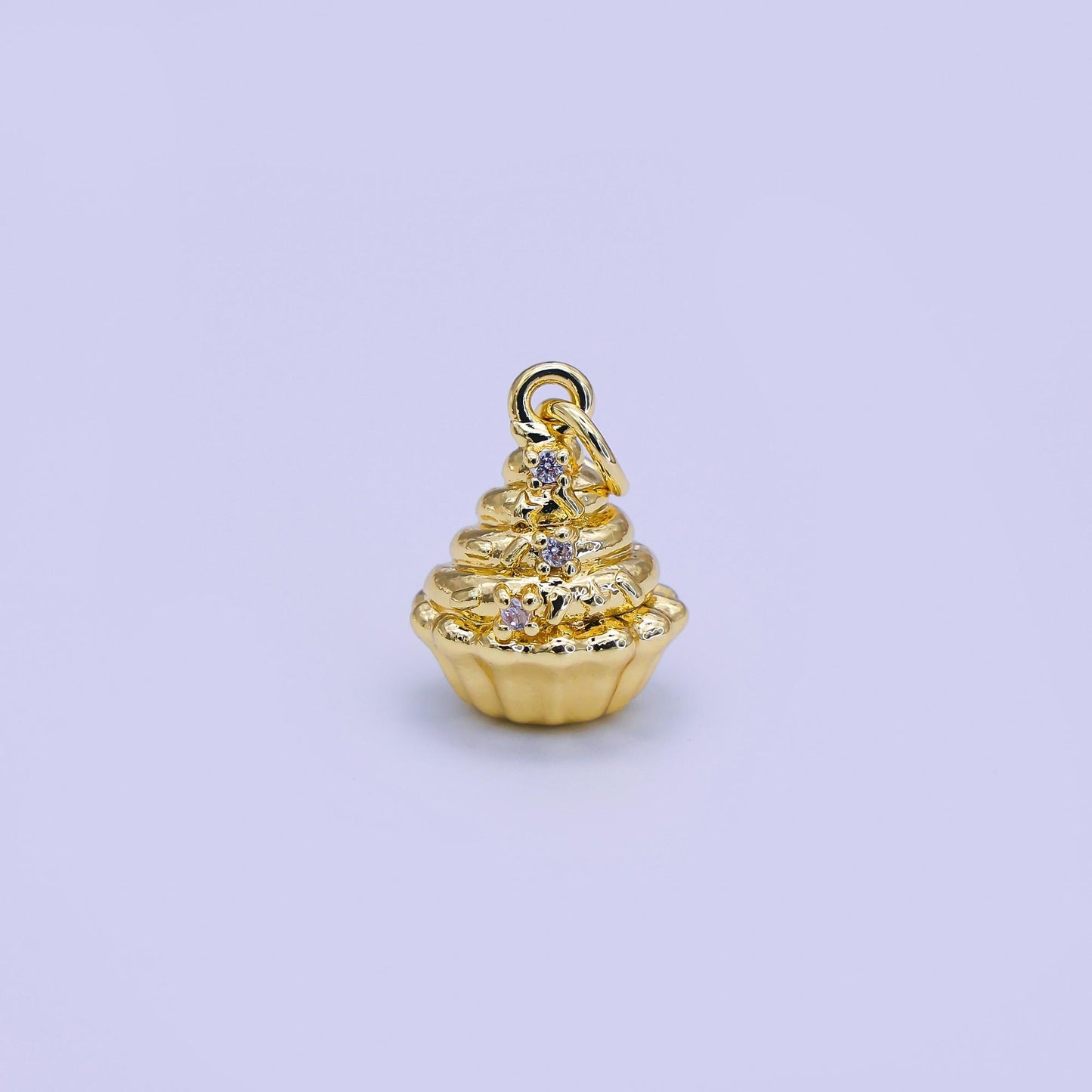 24k gold filled Dessert 3d cupcake Charm Foodie charms Cake Pie Bracelet| AJ-305