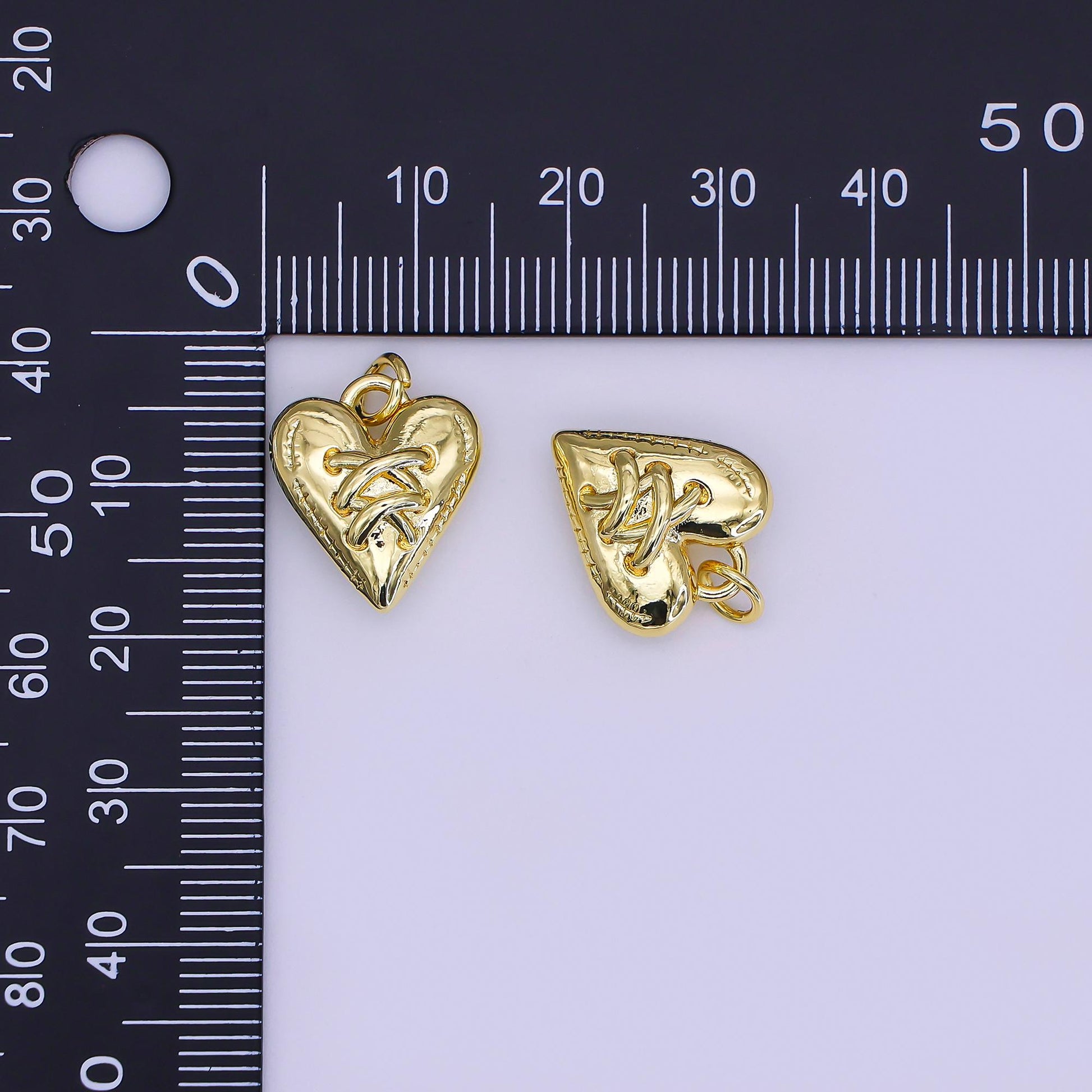 Mini 24k Gold Filled Lace-Up Heart Charm Pendant – Bold, Edgy & Elegant AJ-320