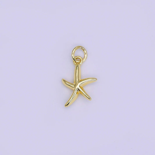 Tiny gold starfish pendant stainless steel star fish ocean beach under the sea mermaids charm jewelry | AJ-314