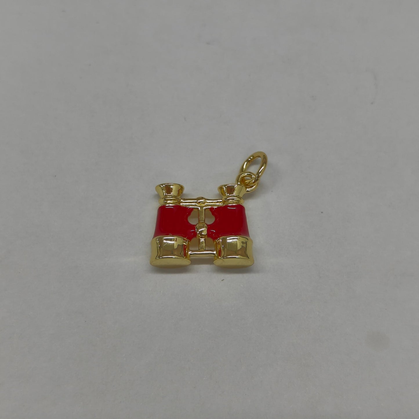24k gold filled Mini Binocular Charm Black Enamel Charm Explorer Vibe for DIY Jewelry Making N-1325