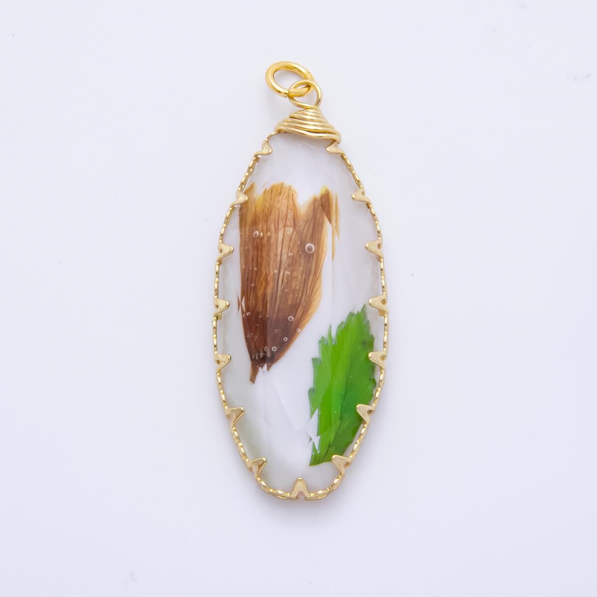 18K Gold Filled 45mm Eternal Petal Bloom Flower Resin Charm | AH860 - AH864
