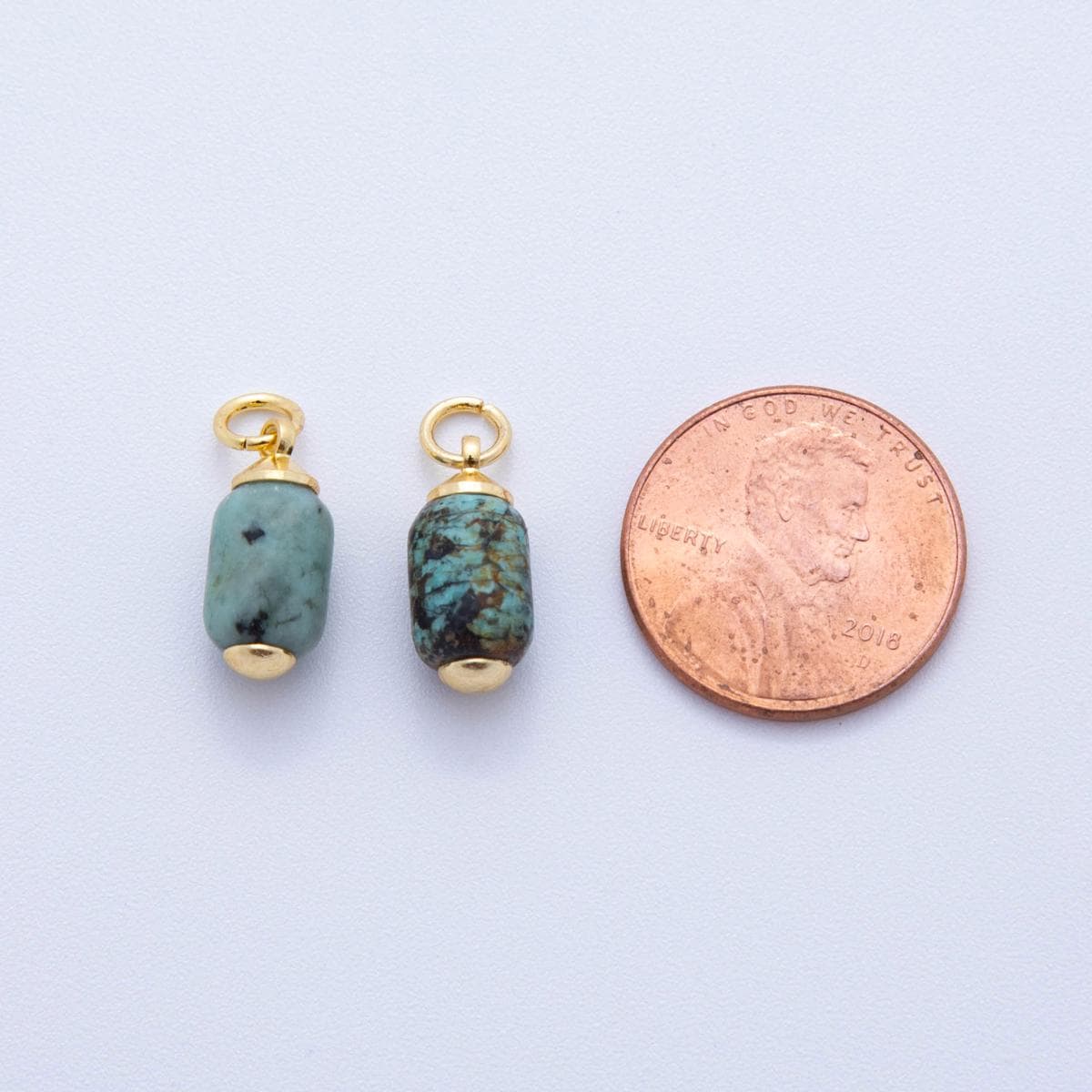 18K Gold-Filled Oblong Gemstone Mini Charm | AF394-AF402