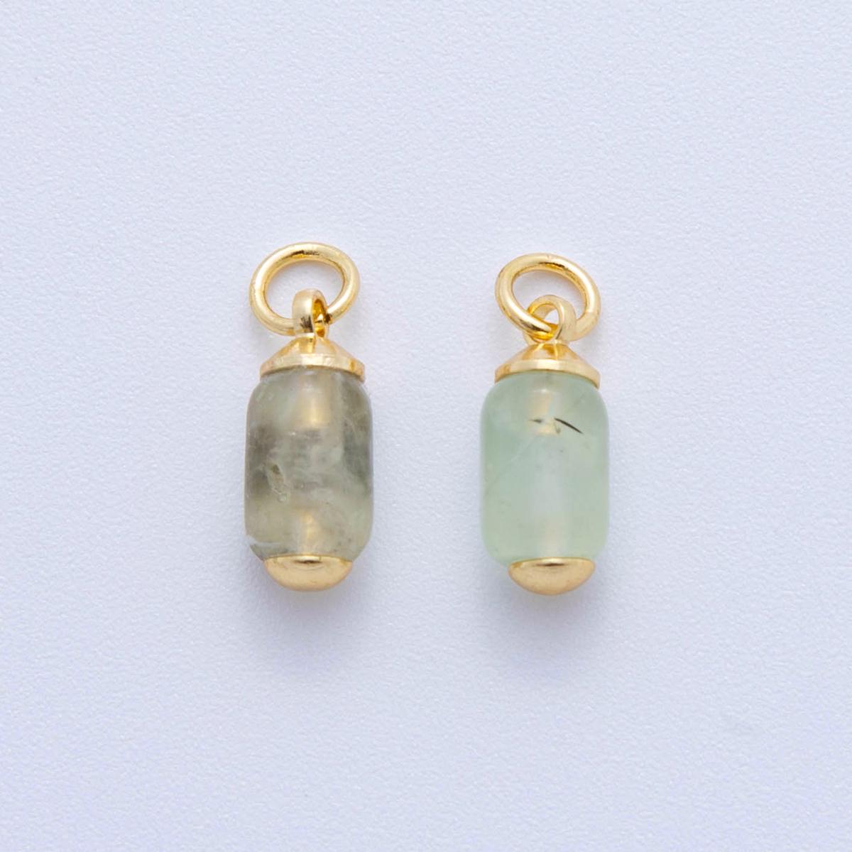18K Gold-Filled Oblong Gemstone Mini Charm | AF394-AF402