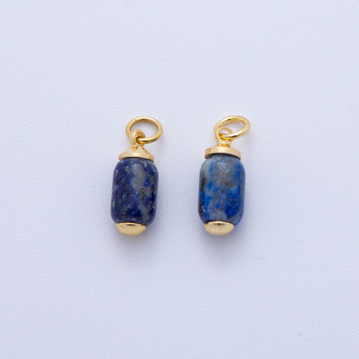 18K Gold-Filled Oblong Gemstone Mini Charm | AF394-AF402