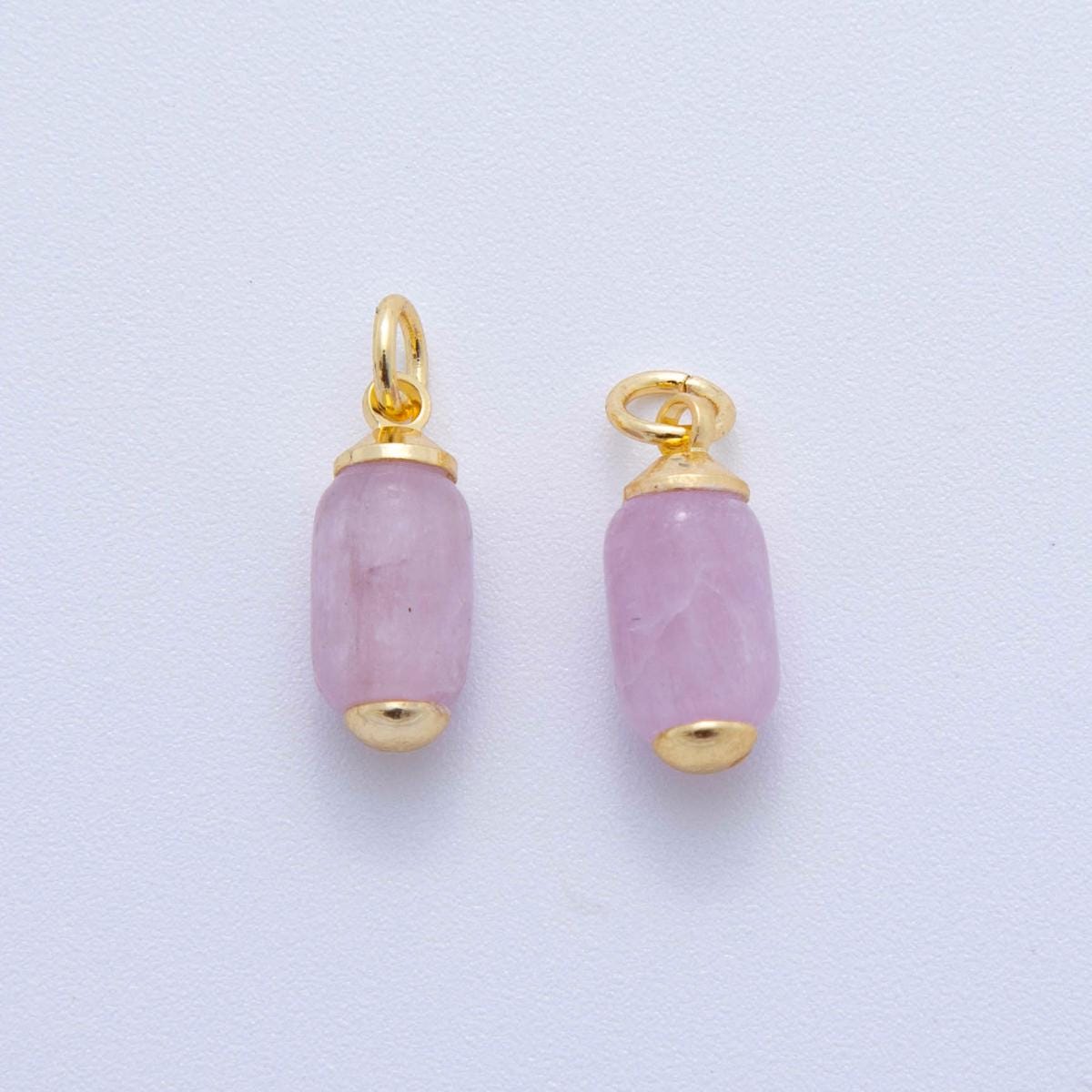 18K Gold-Filled Oblong Gemstone Mini Charm | AF394-AF402