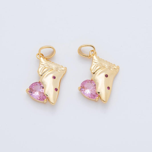 18K Gold Filled Pink CZ Snack Packet Charm | AH767