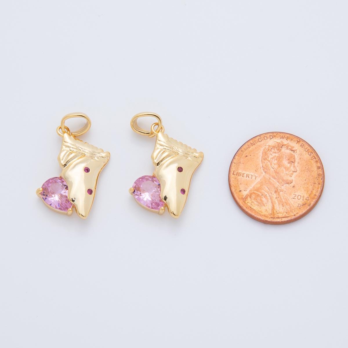 18K Gold Filled Pink CZ Snack Packet Charm | AH767