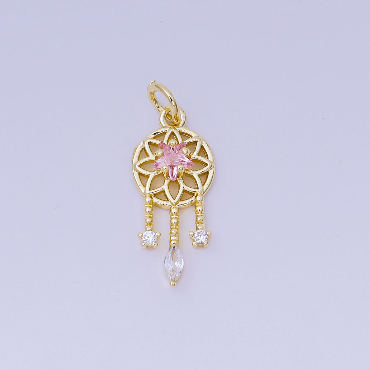 Tiny Dream Catcher Charm in 24k gold filled | AJ-469