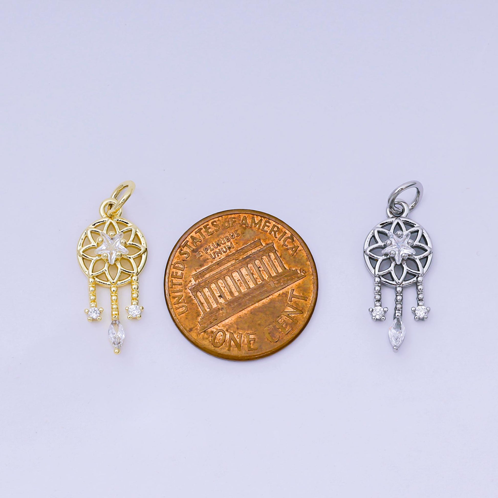 Tiny Dream Catcher Charm in 24k gold filled | AJ-469