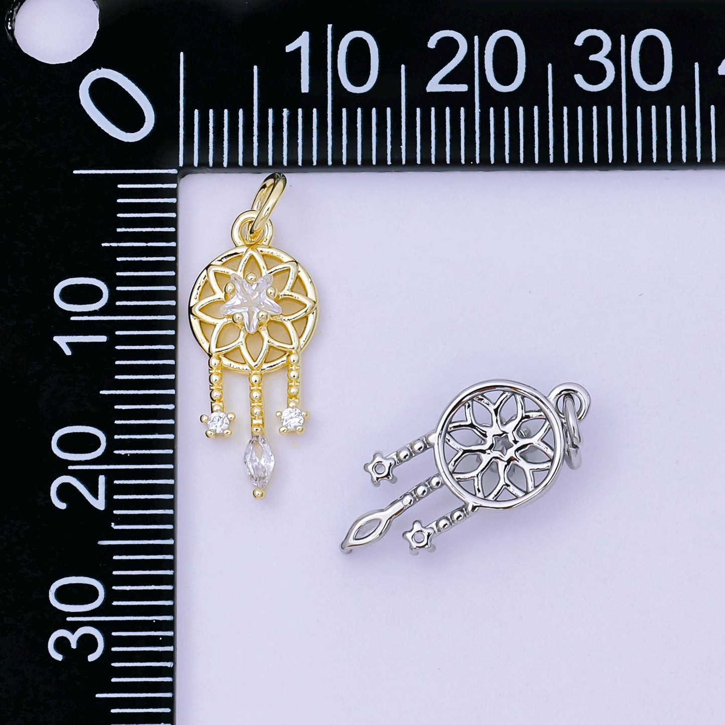 Tiny Dream Catcher Charm in 24k gold filled | AJ-469