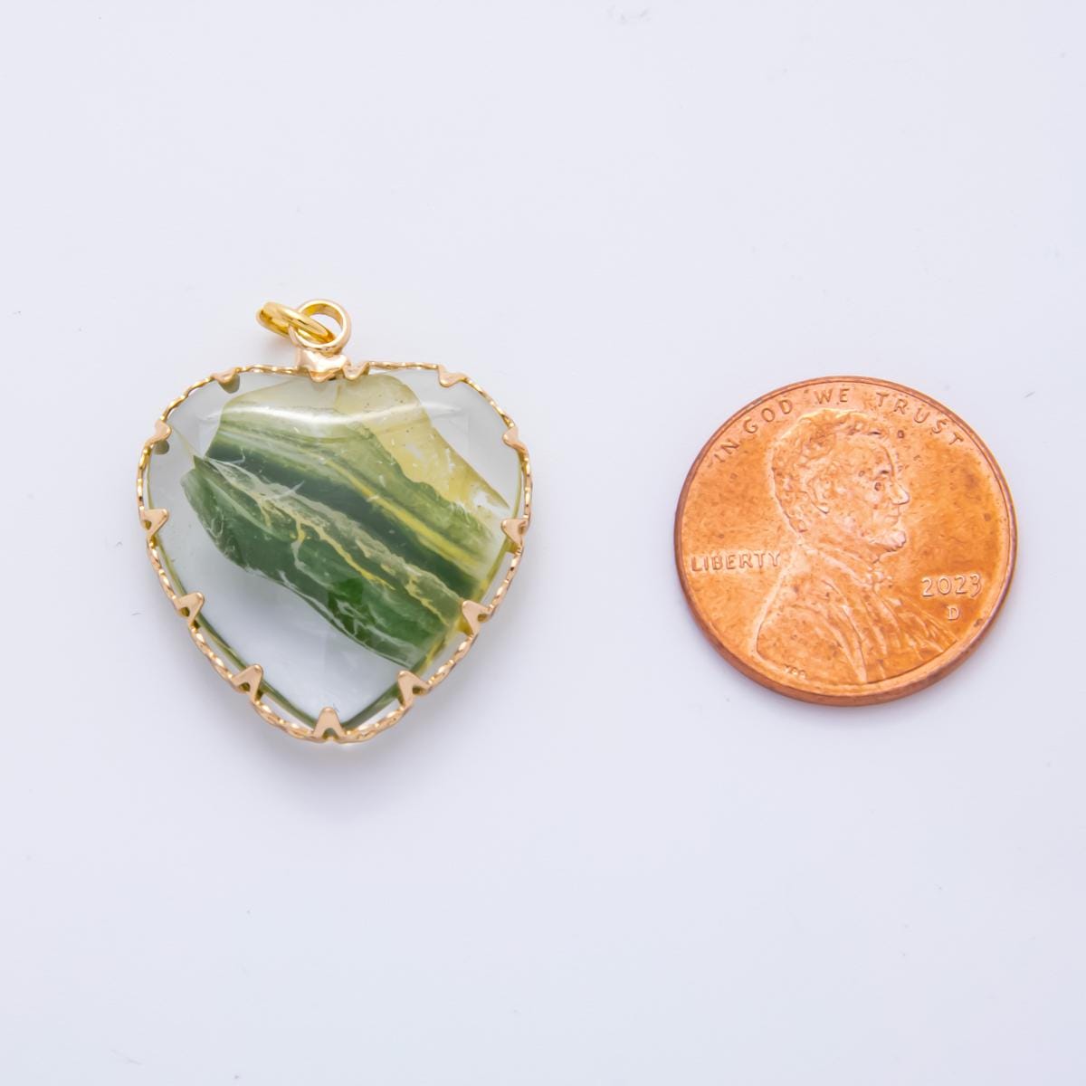 18K Gold Filled 28.5mm Resin Heart of Nature Charm | AH874