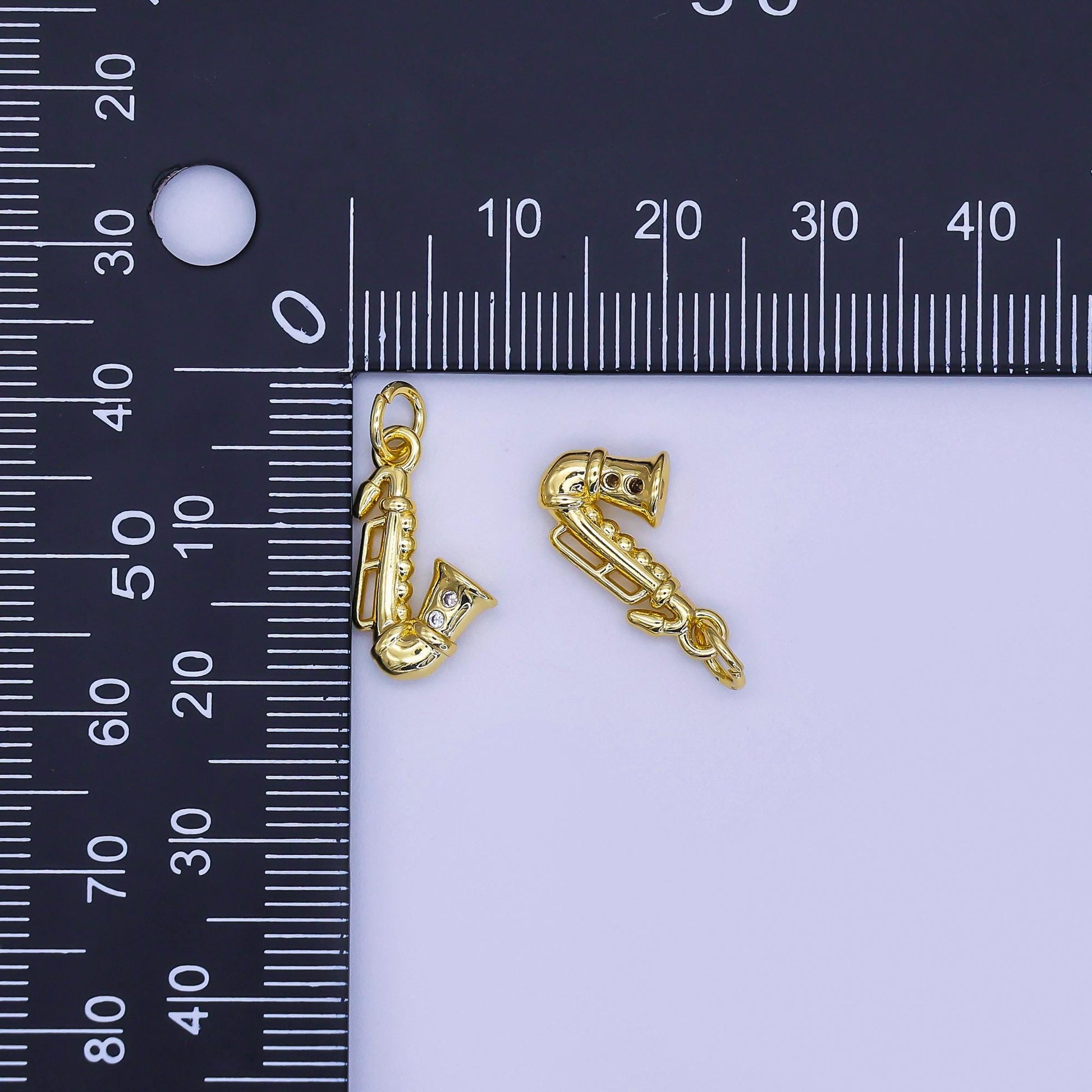 Mini Saxophone pendant charm, musical pendant charm, Jazz pendant, for diy jewelry AJ-315
