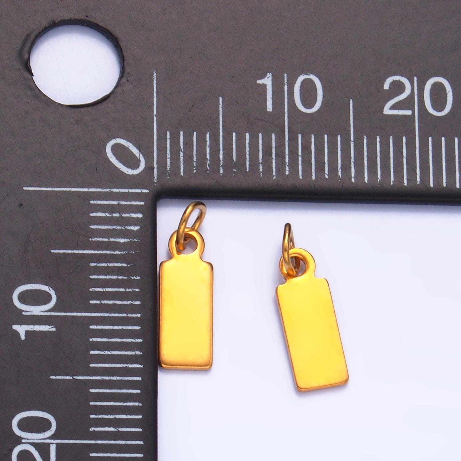 10x Mini Gold Engraved Stainless Steel Tag Pendant for Personalize Front, Back or Both Blank Tag Jewelry Making Supply 8mm Round Charm P659