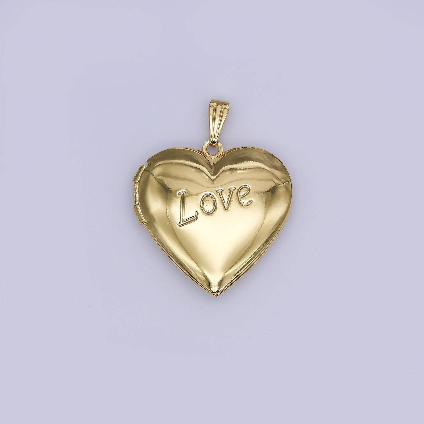 Minimalist love Heart Locket Pendants Photo Locket Charm for Necklace bracelet in 24k gold filled Supply Ah-484