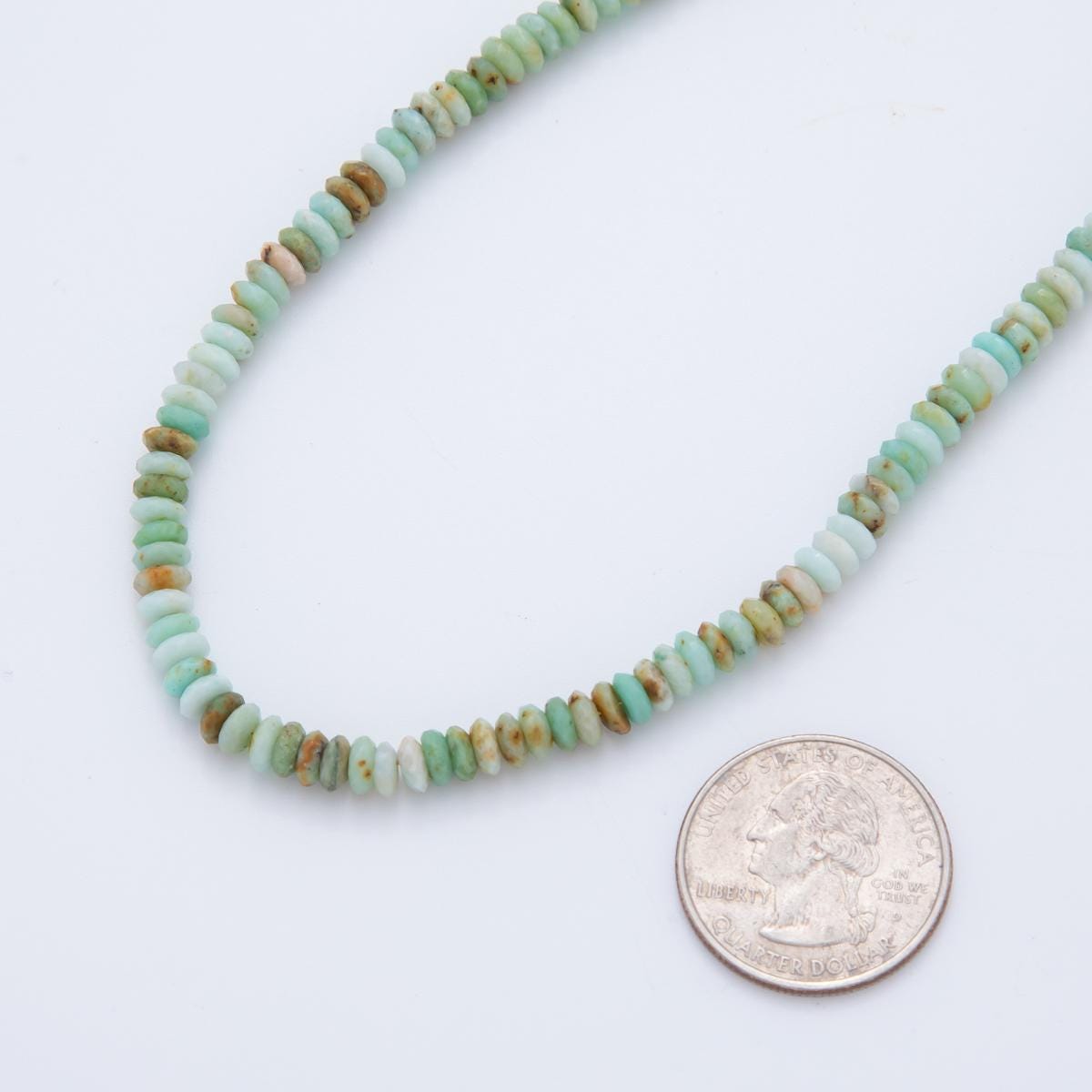 Minimalist Turquoise Stone Beads 18K Gold Filled Gemstone Colorful Beaded Necklace 16 Inch long | WA-957