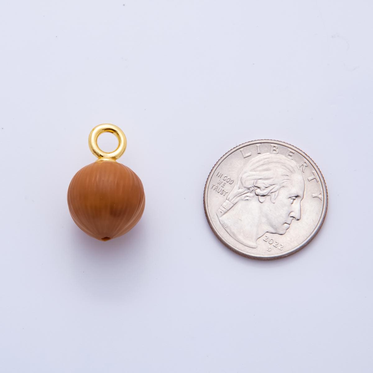 3D Dainty Brown Acorn Charm Food Nut Pendant AF-834