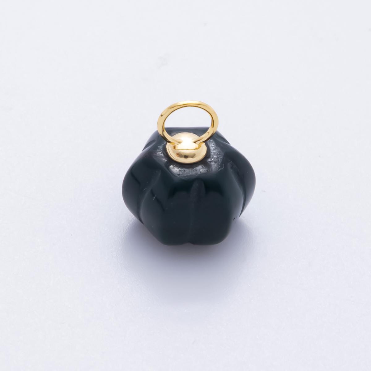 3D Pumpkin Shaped Gemstone Charm Natural Bead Gemstone Charm for Fall Thanksgiving Halloween Jewelry Inspired AH-836