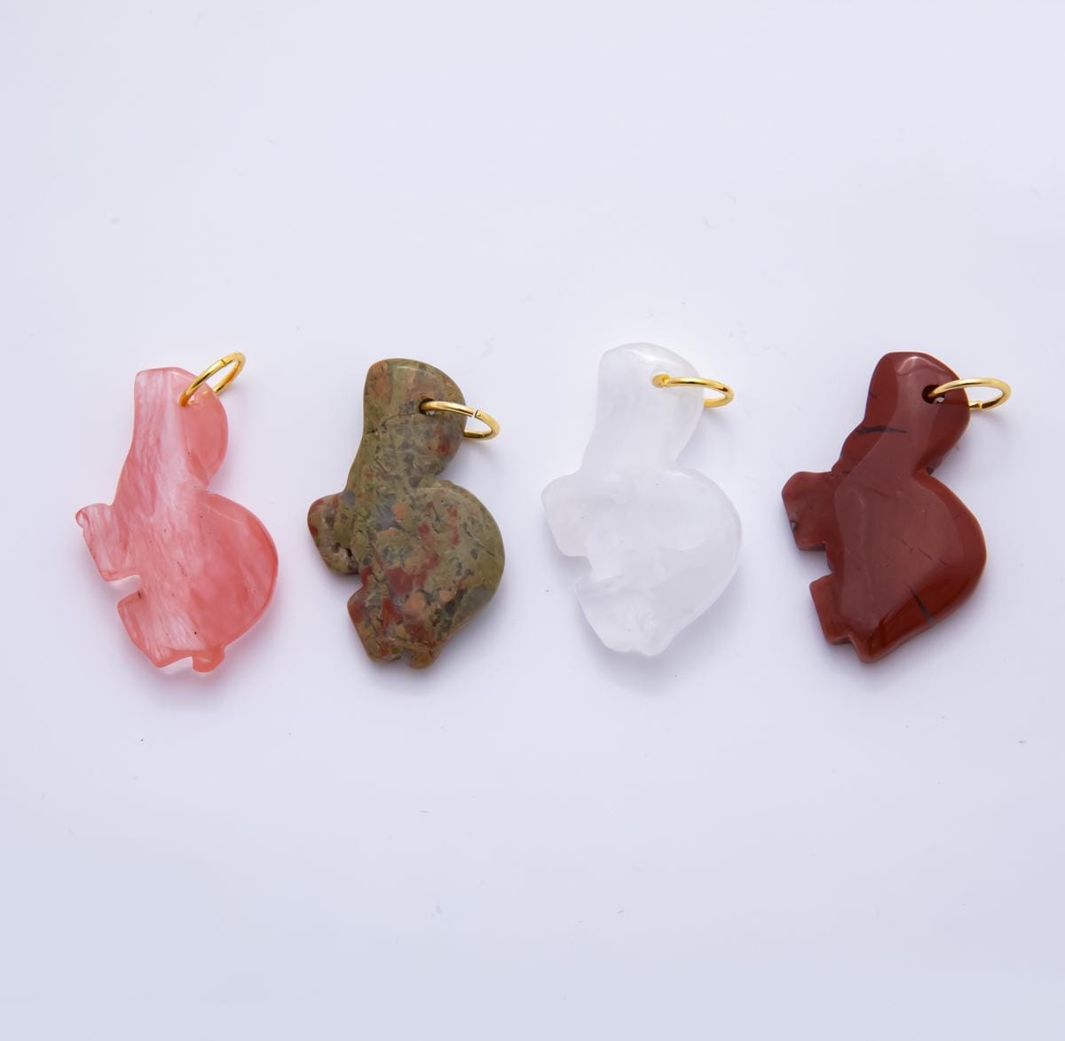 Gemstone Turtle Charm Animal Pendant with Gold Bail Totem Charm for Jewelry Making Supply AH-840