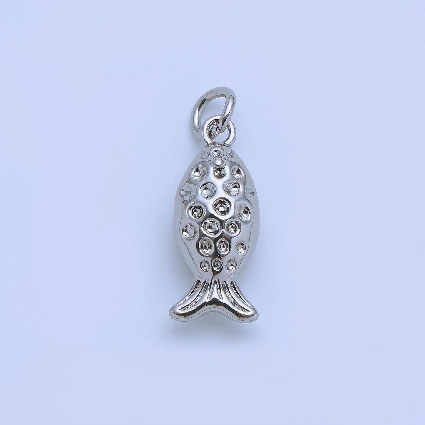 Gold Fish Charm 24K Gold Filled Fisher man Pendant Animal Bracelet Necklace for DIY Jewelry Making Supply AJ-482