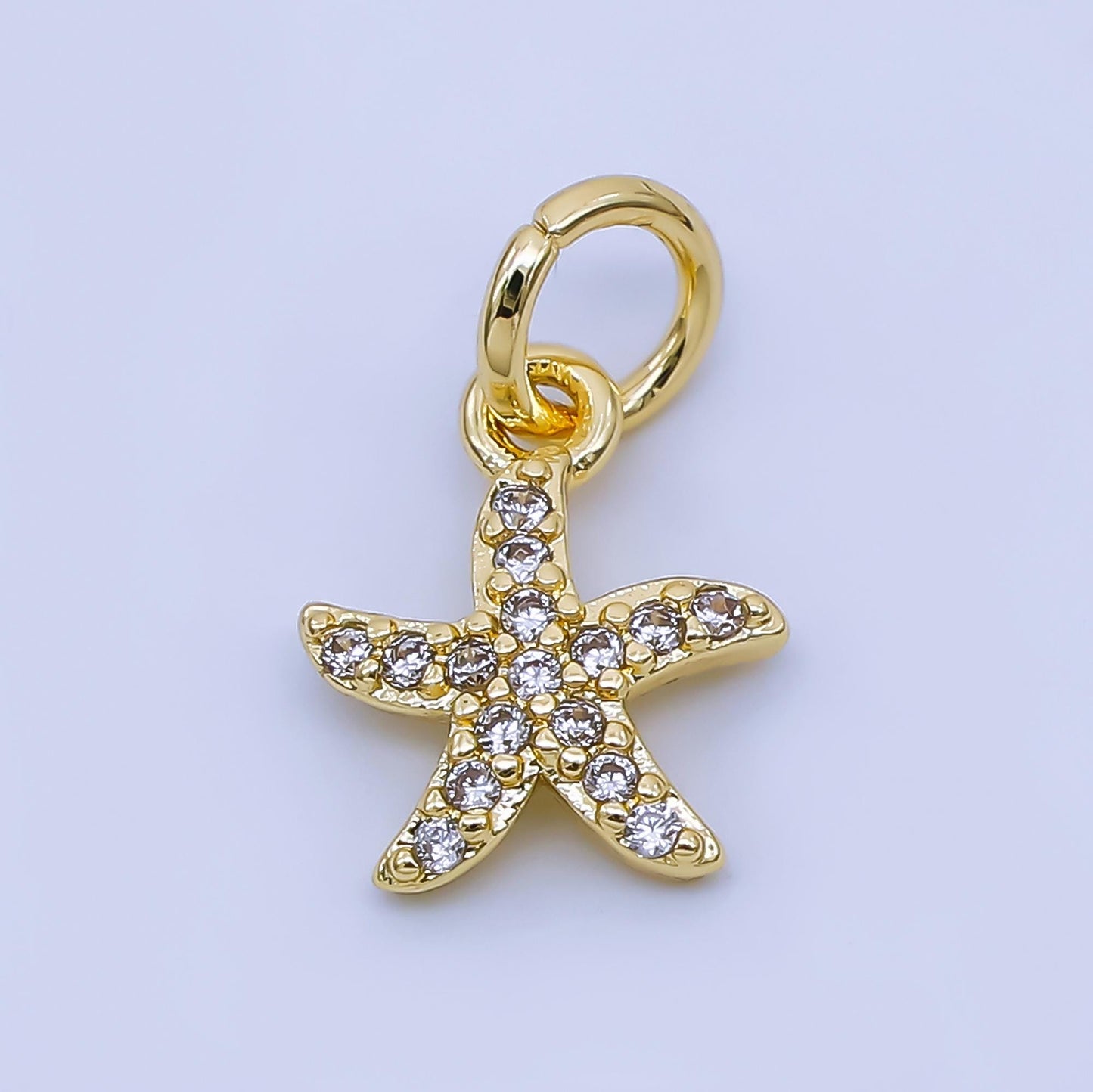 Mini Gold starfish charms 24k gold filled sea star pendant starfish charm for bracelet necklace jewelry making supply ocean beach | AJ478