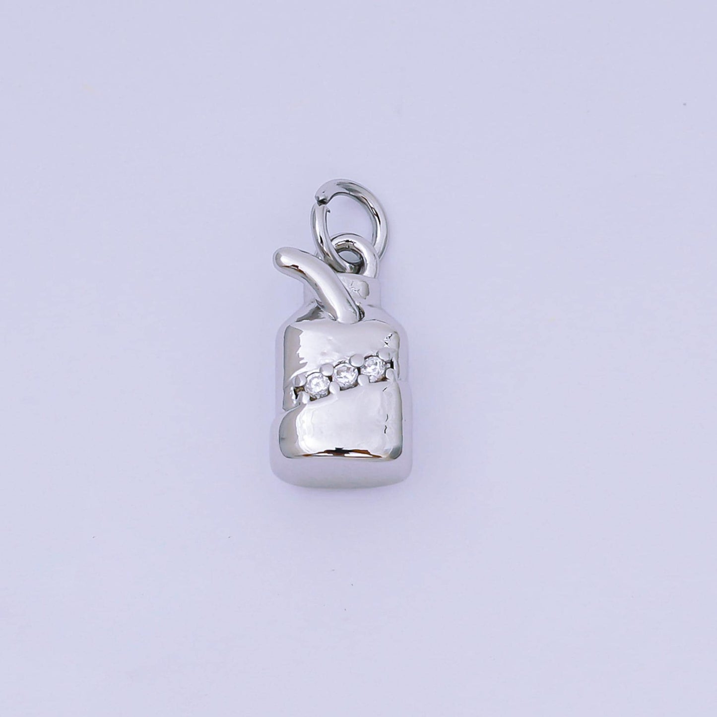 Dainty Gold Juice Box Charm with Cz Cubic Foodies Milk Box Micro Pave Pendant Silver Pendant Drink Charm AJ474