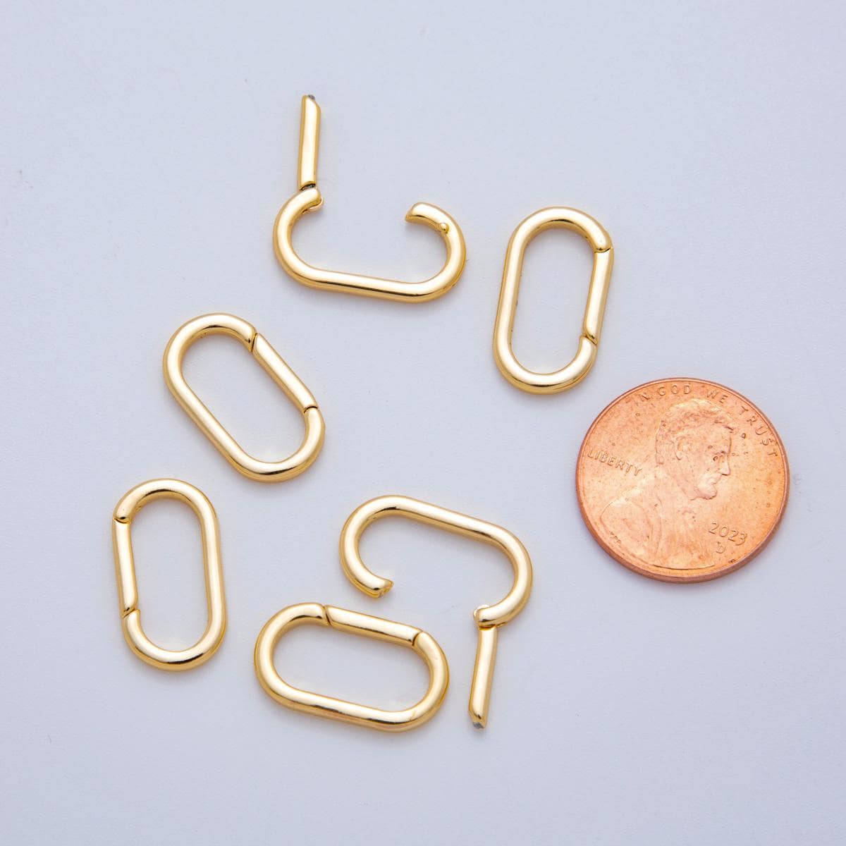 1x Pull Clasp in Gold & silver wide oval clasp gold filled | Z-1220