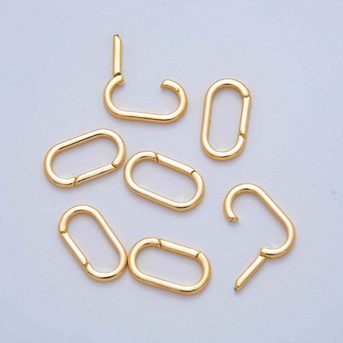 1x Pull Clasp in Gold & silver wide oval clasp gold filled | Z-1220