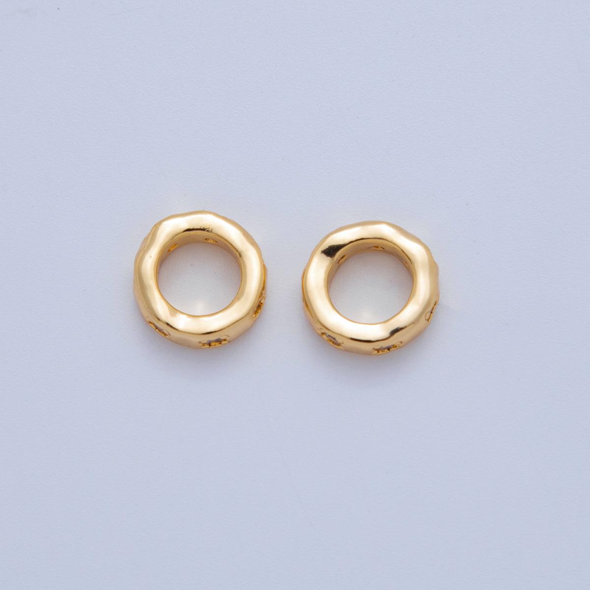 18k gold filled rondelle big hole spacer beads, large hole spacer beads sliding beads with CZ Stone for charm necklace bracelet AF-1017