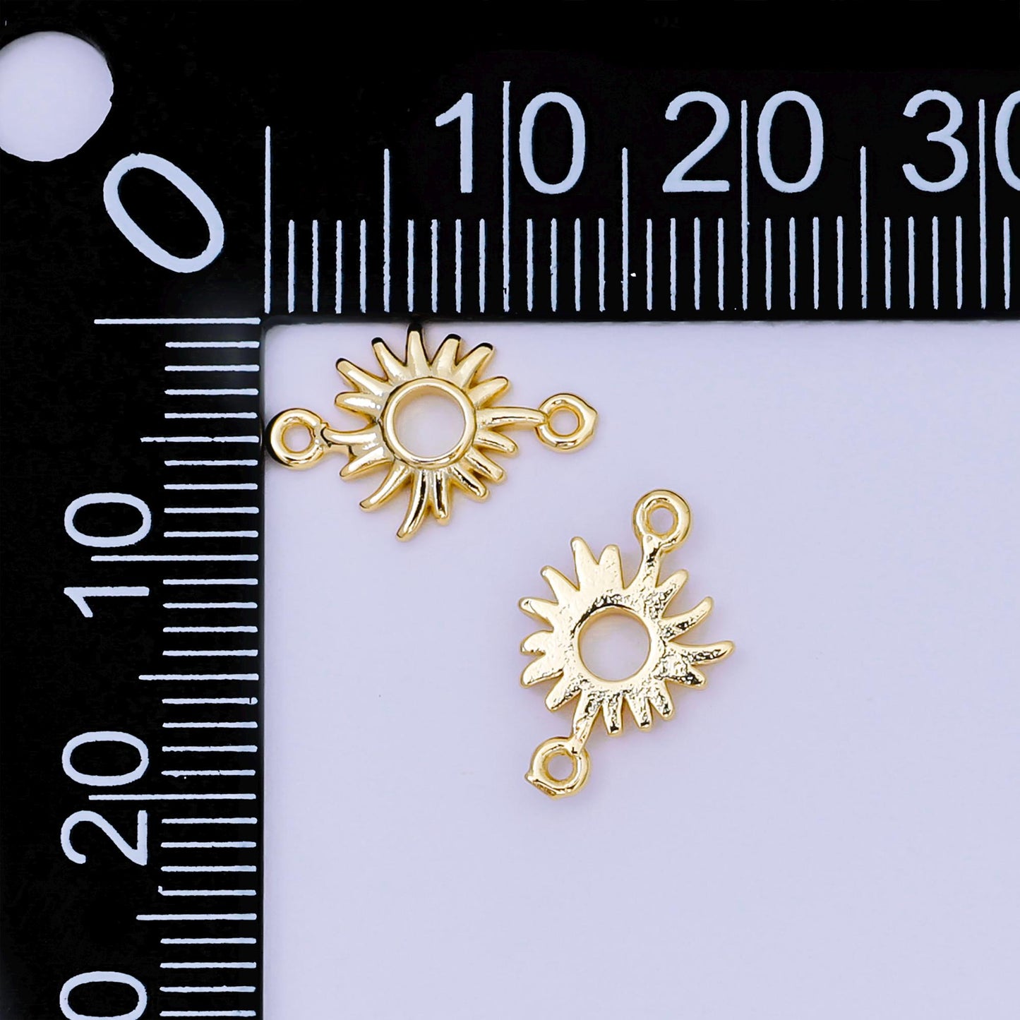 18K Gold Filled 9mm Sun Burst Charm Connector Celestial Jewelry Connector for Bracelet | Y-052