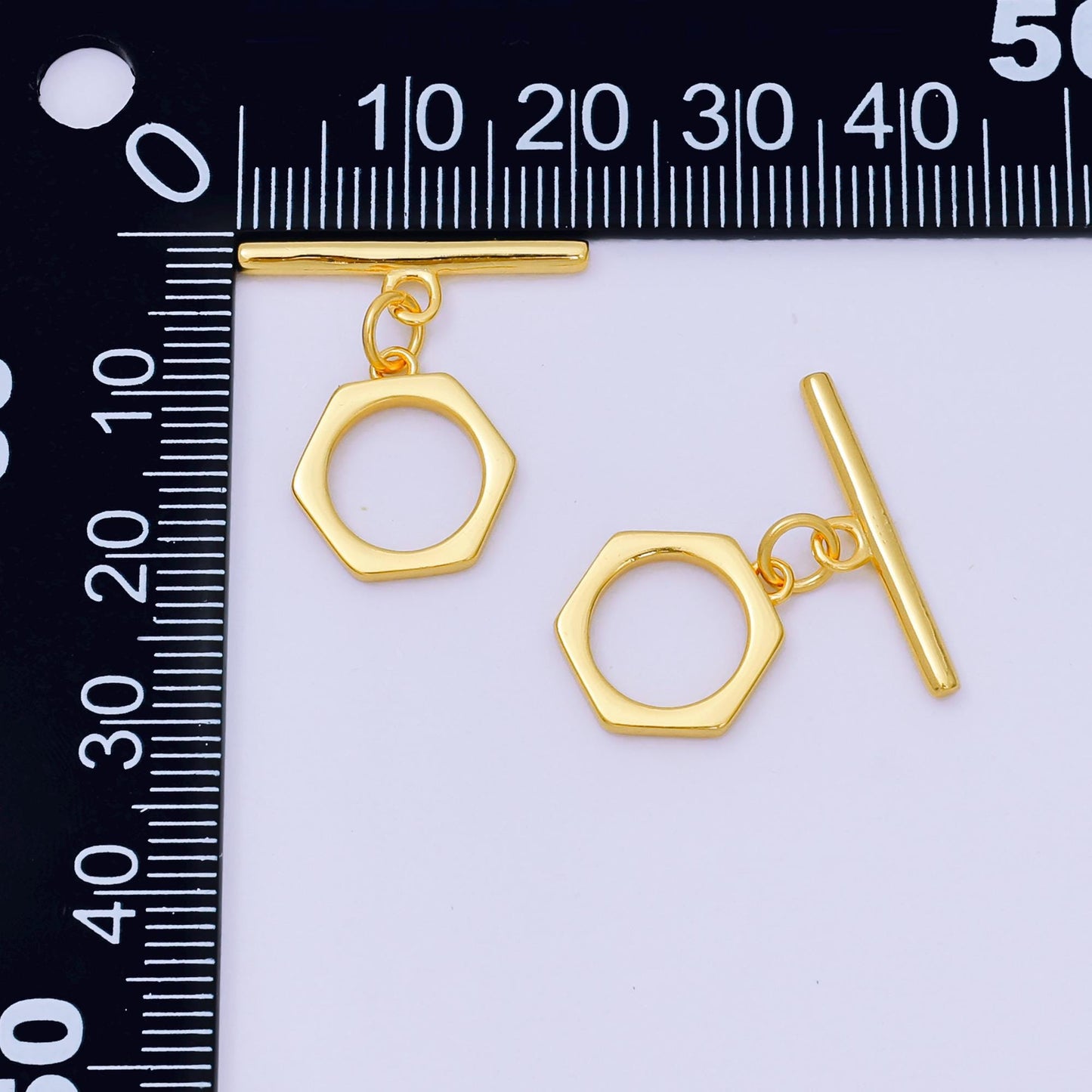 S925 sterling silver ot clasp Minimalist Toggle clasp 14mm hexagon clasp simple end clasp for Bracelet Necklace Supply SL-671