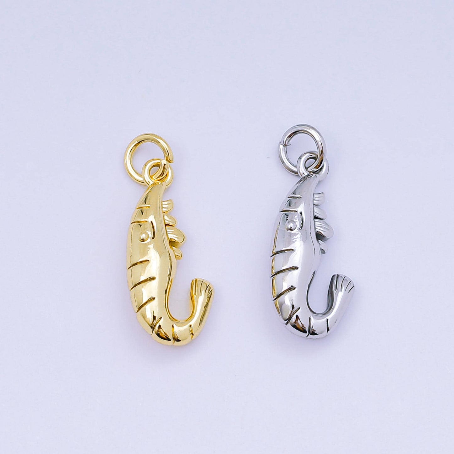 Mini Gold Shrimp Charm 24k gold filled Animal Under the Sea Ocean charm for bracelet necklace jewelry making supply | AJ-484