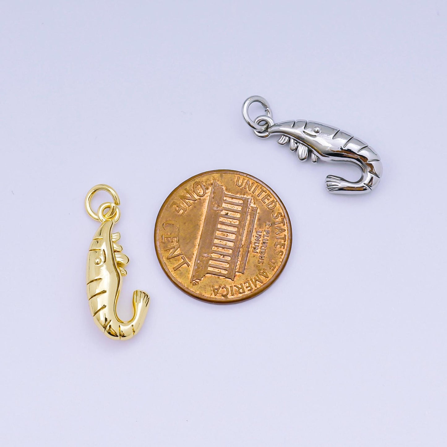 Mini Gold Shrimp Charm 24k gold filled Animal Under the Sea Ocean charm for bracelet necklace jewelry making supply | AJ-484