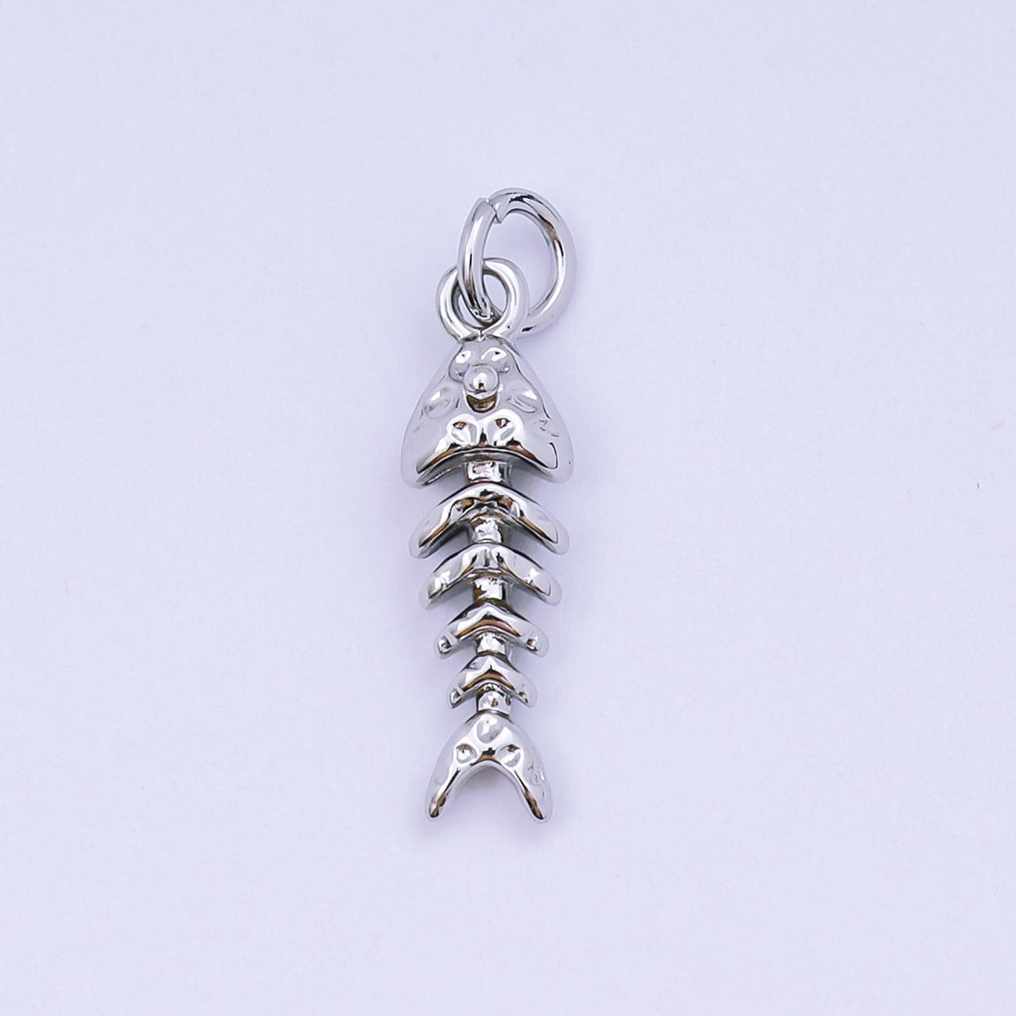 24K Gold Filled Fish Bones Pendant,Dainty Fish Bones Charm Bracelet Necklace for DIY Jewelry Making SupplY AJ-475
