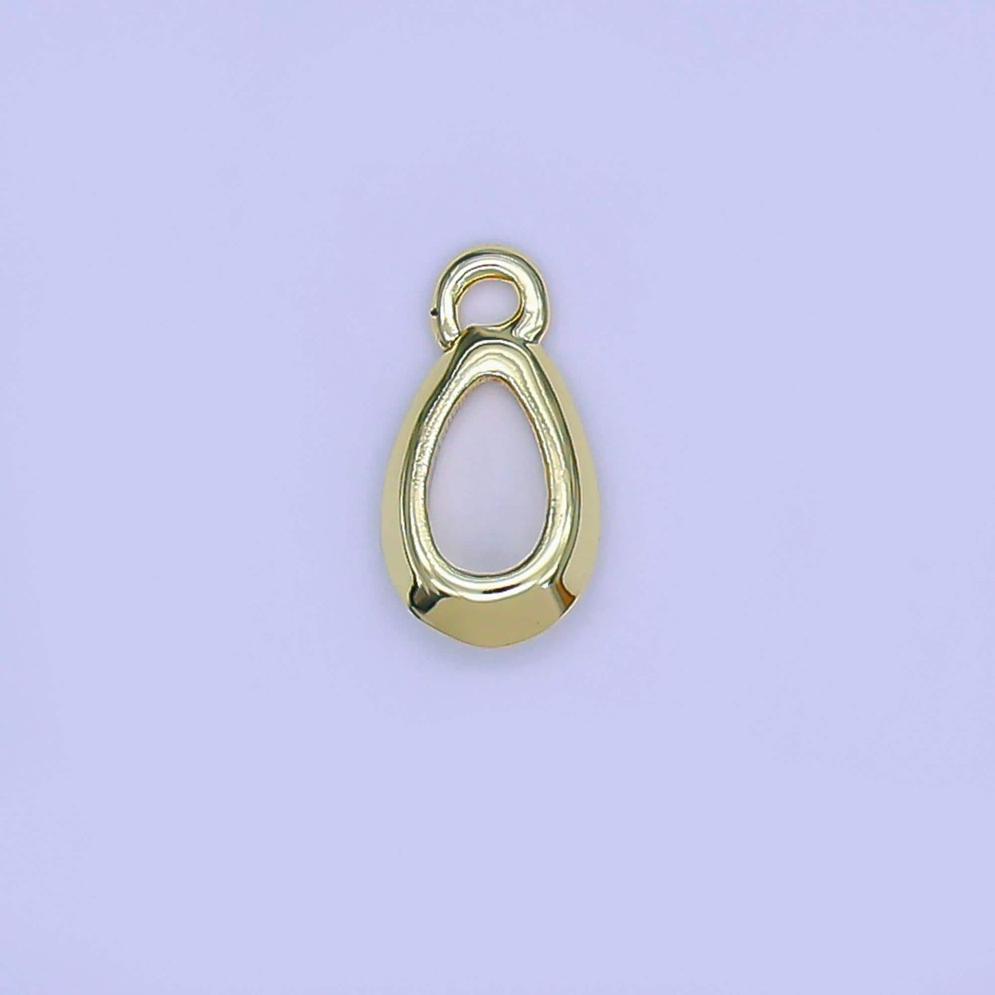 24k gold Filled mini tear drop pendant, tiny open charm dangle for bracelet necklace earrings for jewelry making supply Z-1099