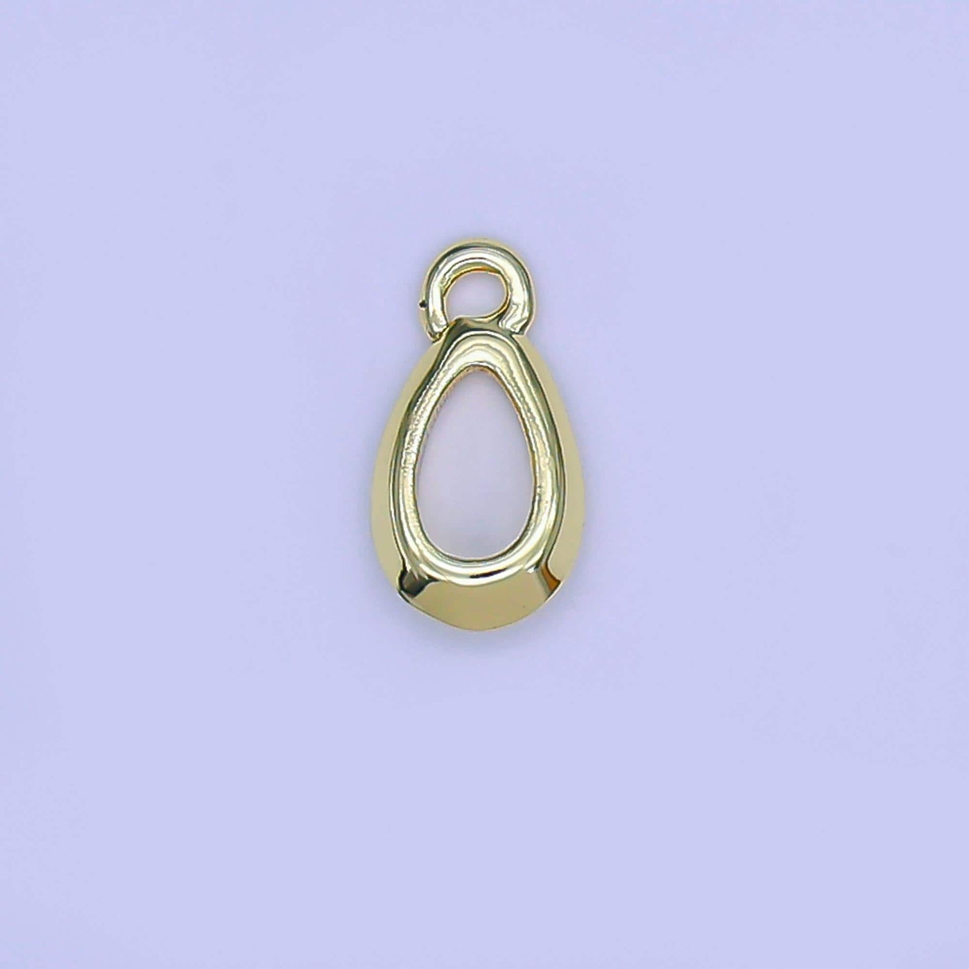 24k gold Filled mini tear drop pendant, tiny open charm dangle for bracelet necklace earrings for jewelry making supply Z-1099