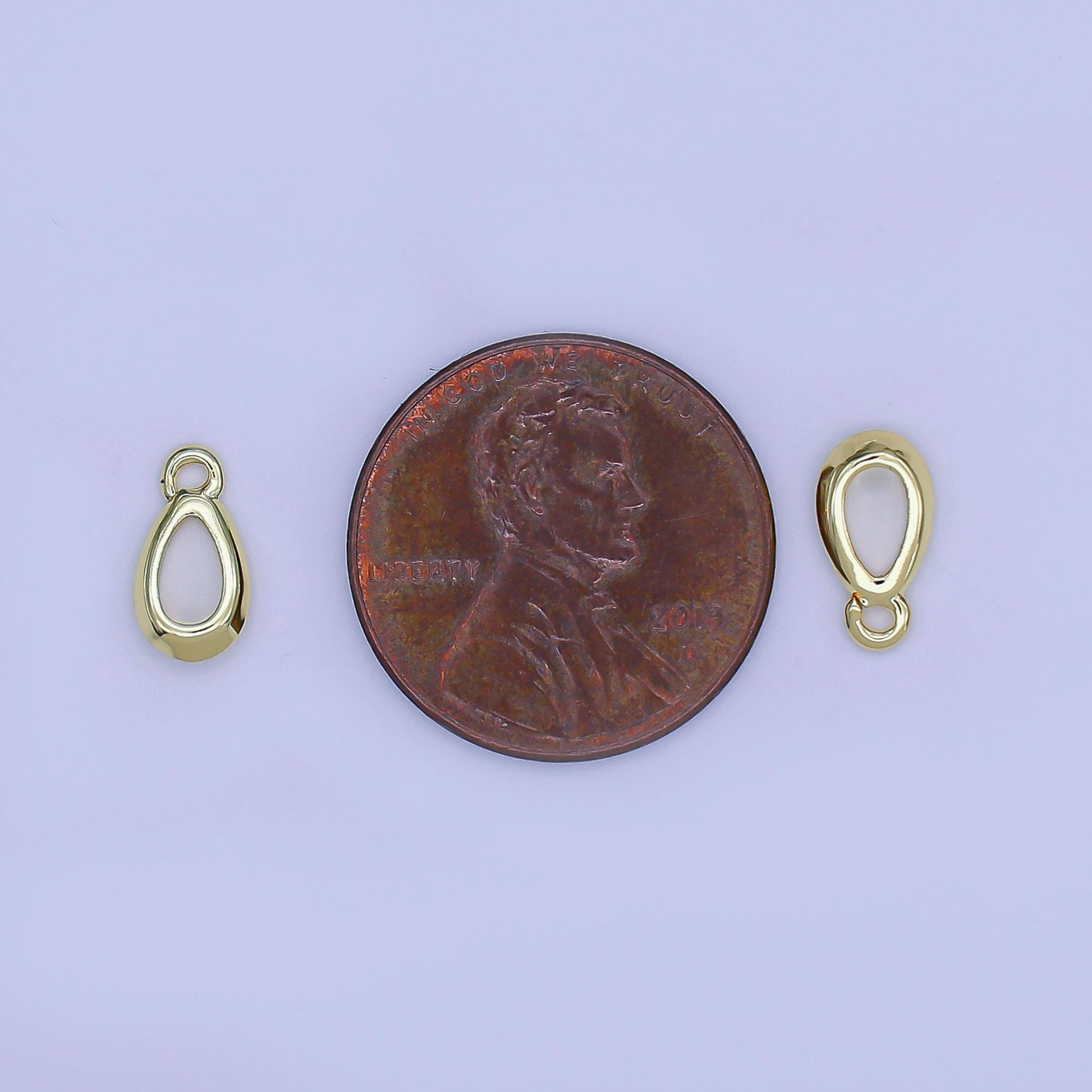 24k gold Filled mini tear drop pendant, tiny open charm dangle for bracelet necklace earrings for jewelry making supply Z-1099